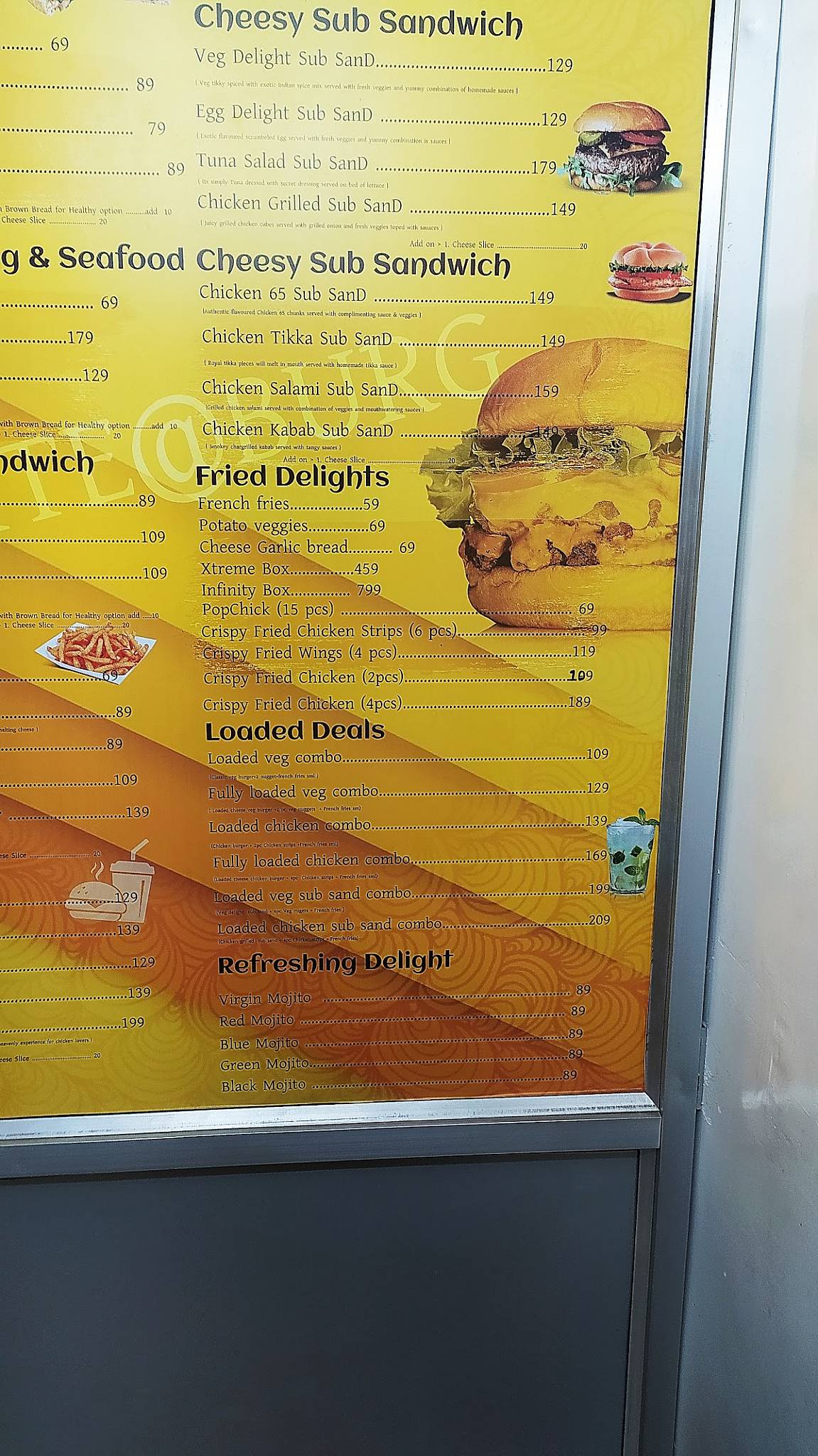 BITE @ BURG menu