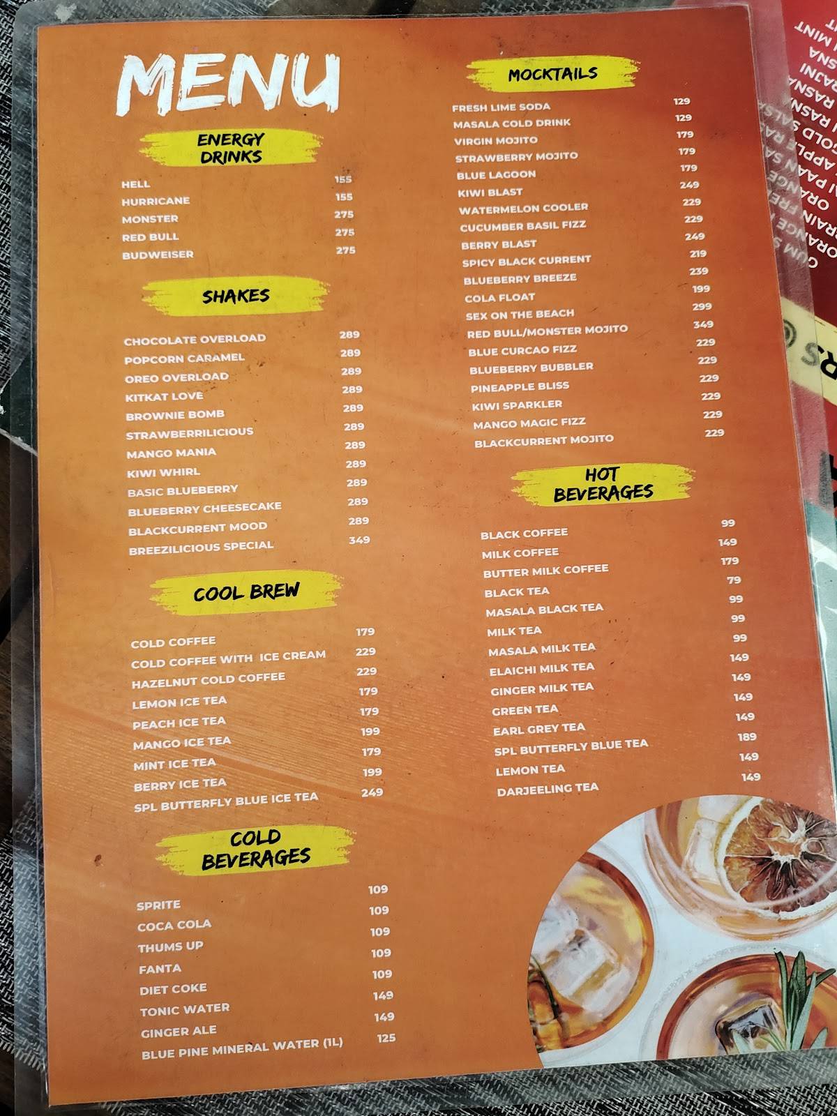 BREEZE The Sky Lounge (Private Space Available for Ceremonies) menu