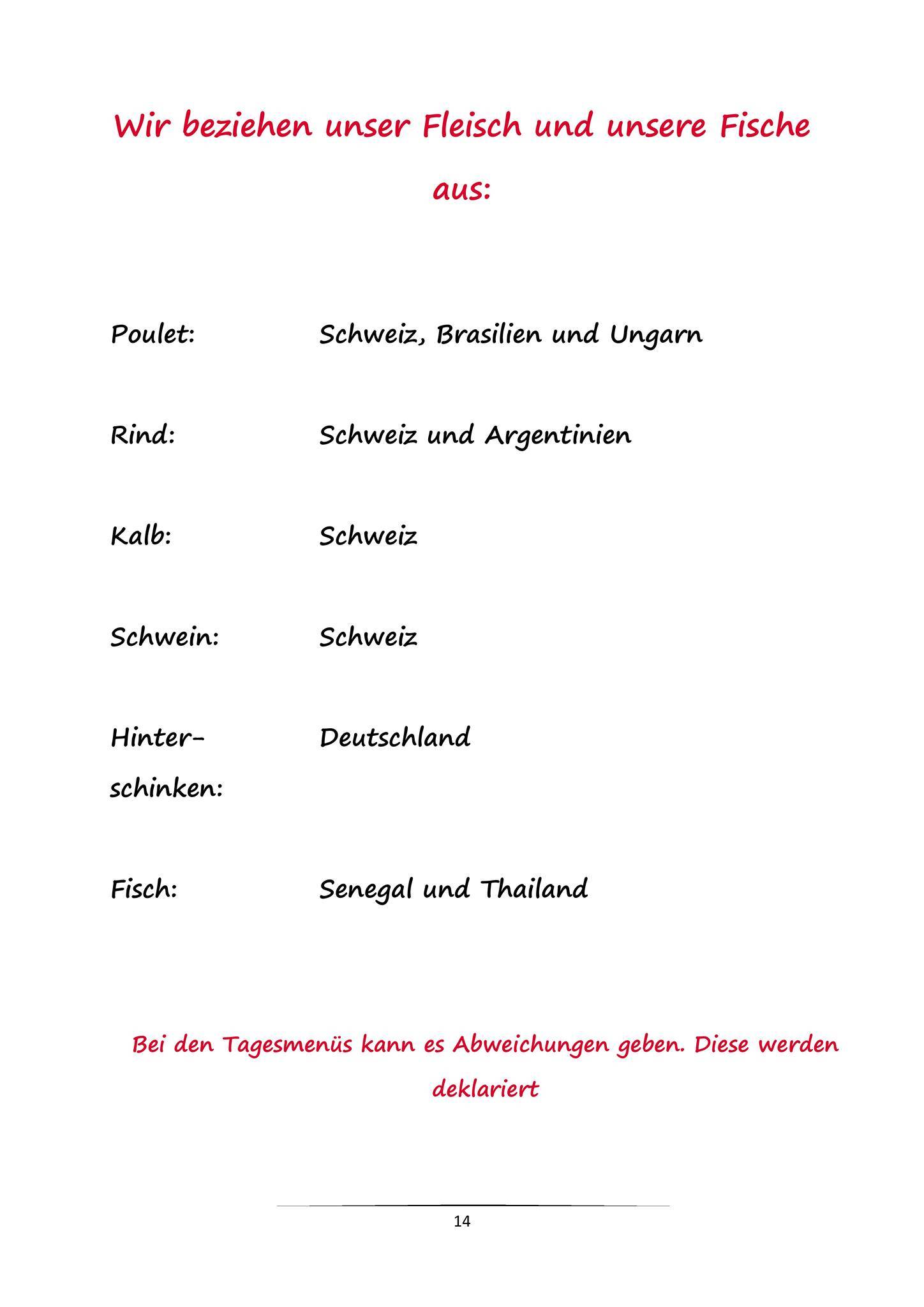 Menu di Testarossa 