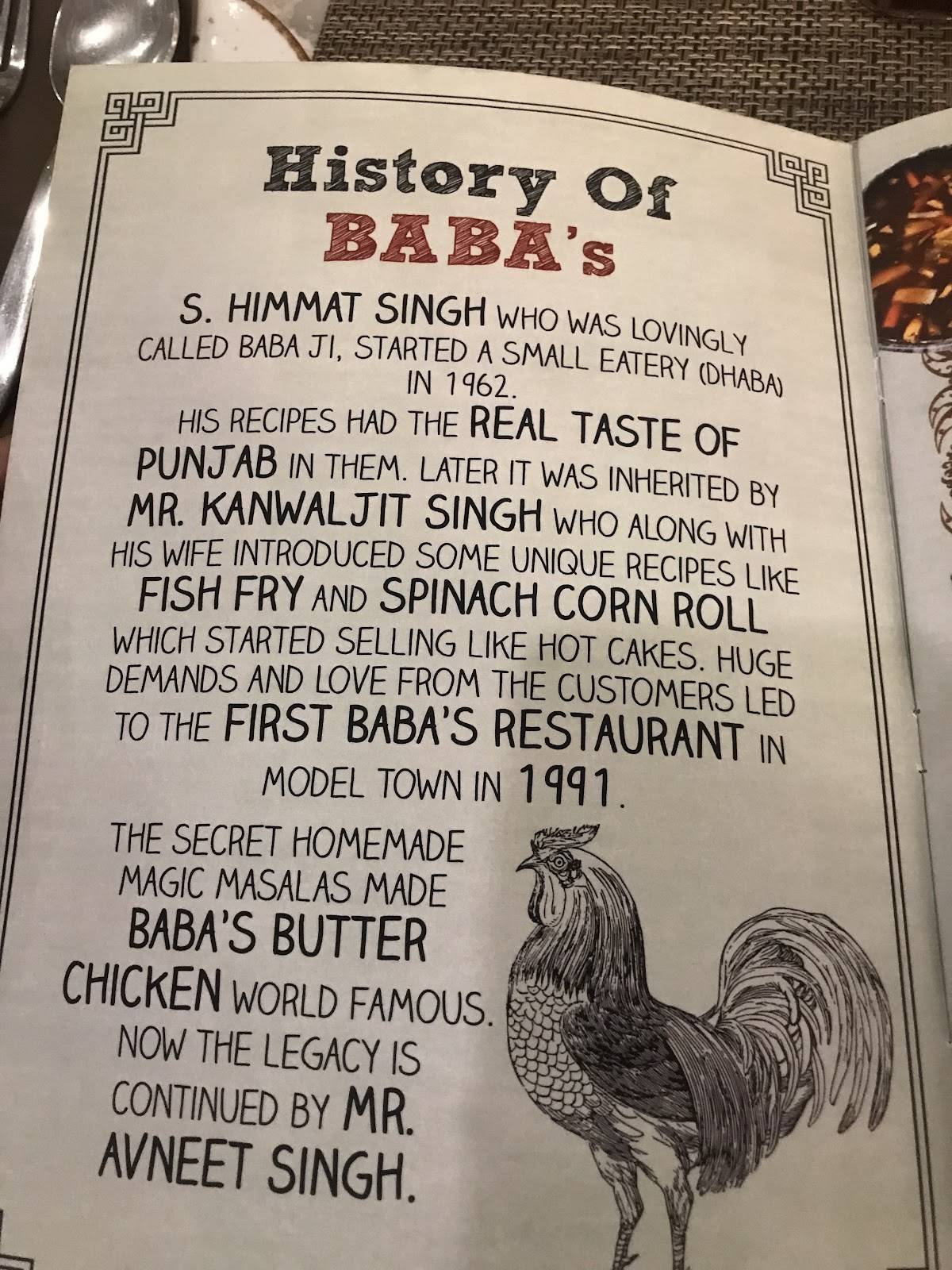 Baba’s (Baba Chicken), Noida menu