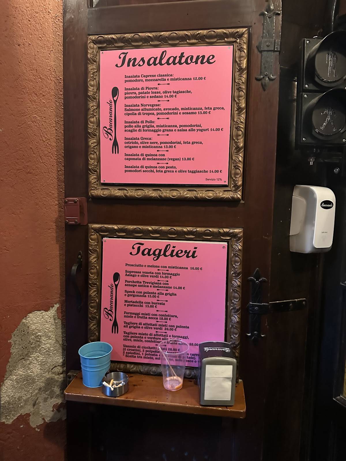 Menu di Bacarando in Corte dell'Orso 