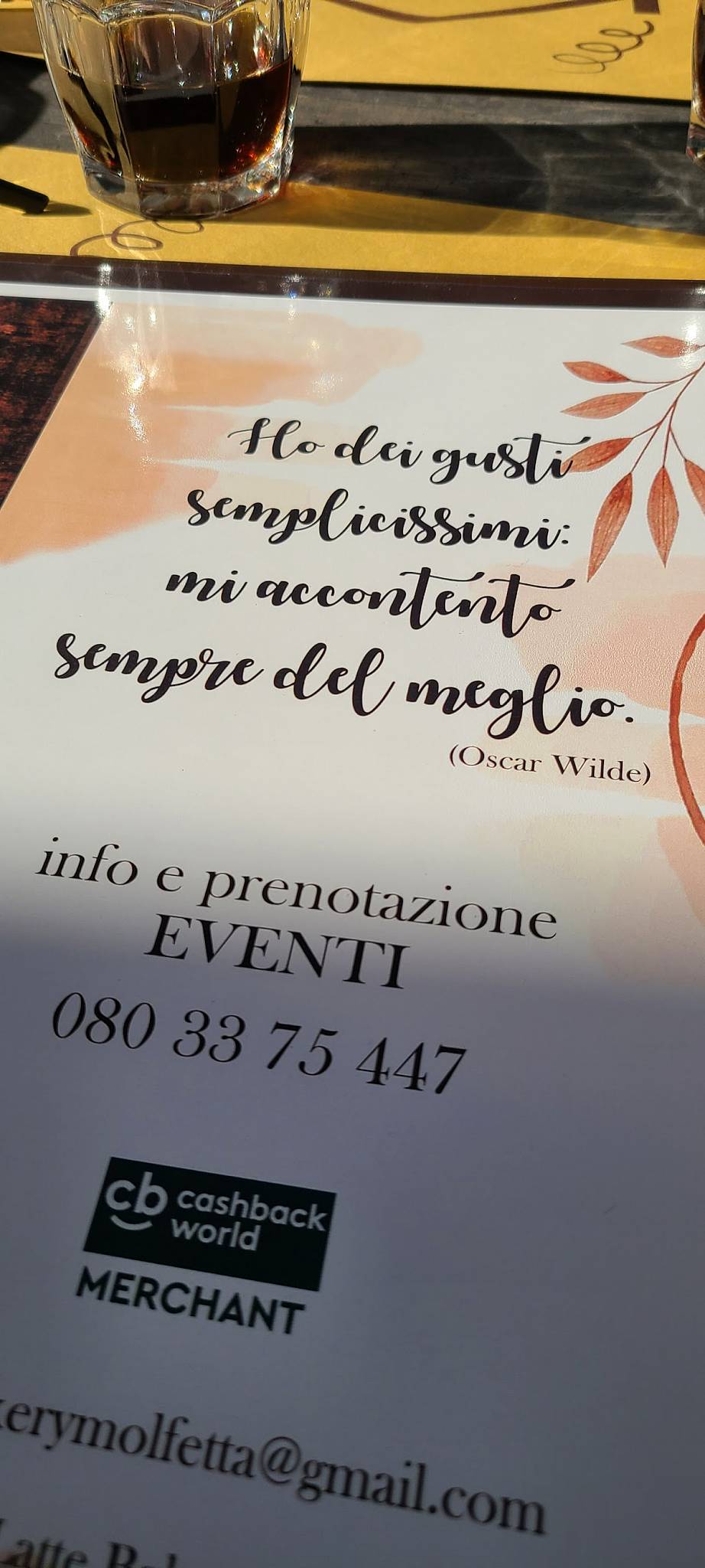 Menu di Bacio di Latte Bakery Outlet Molfetta 