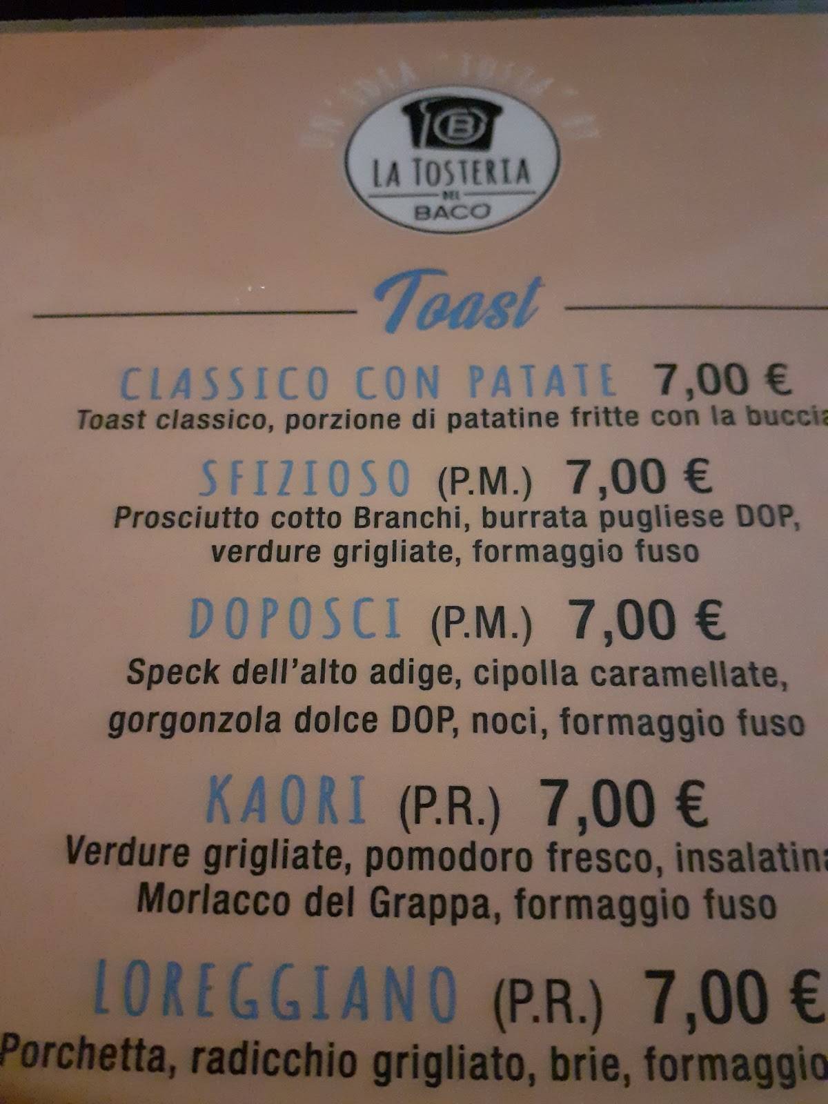 Menu di Bacò 