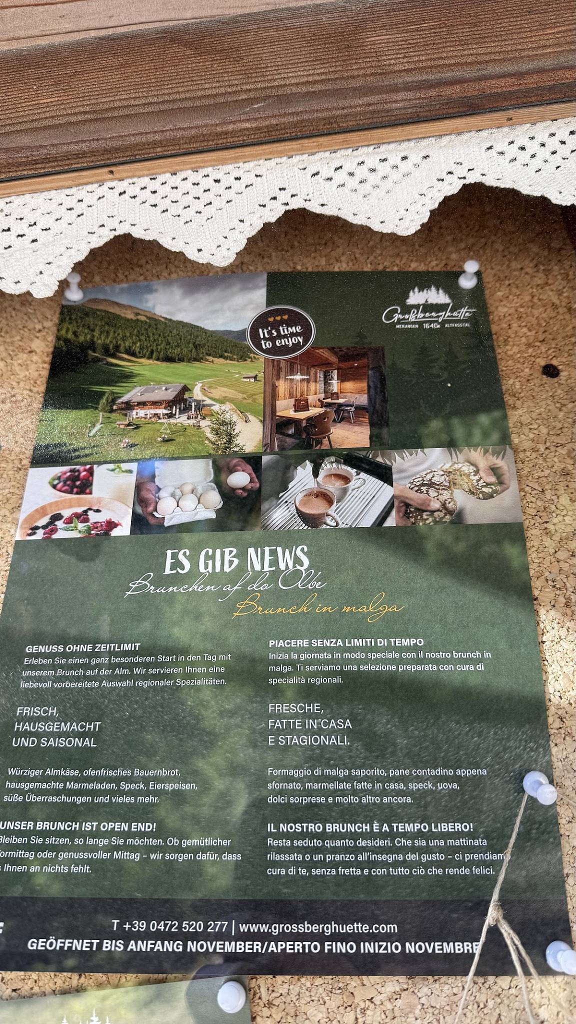 Menu di Baita Großberghütte 