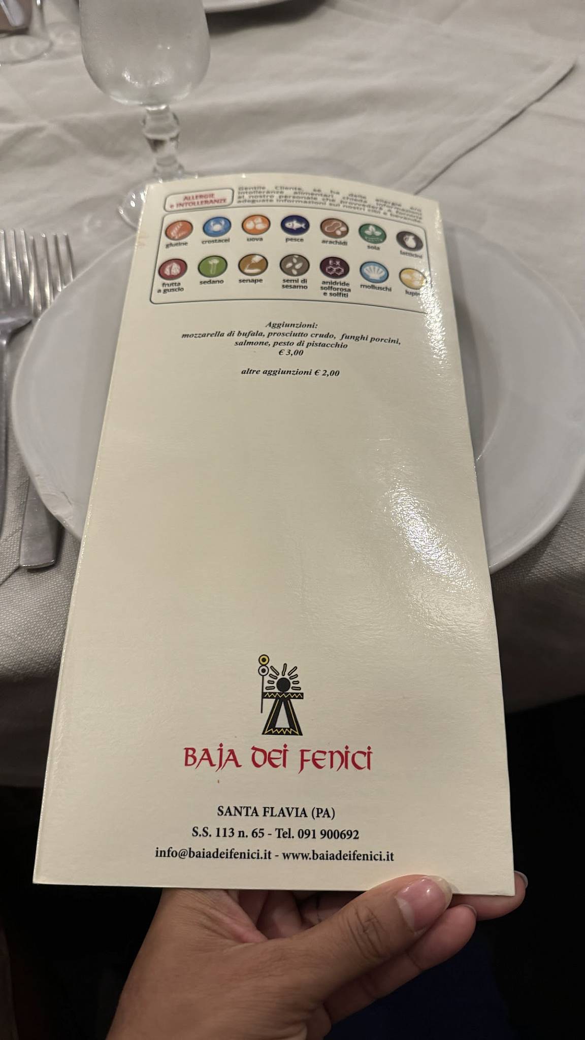 Menu di Baja dei Fenici 