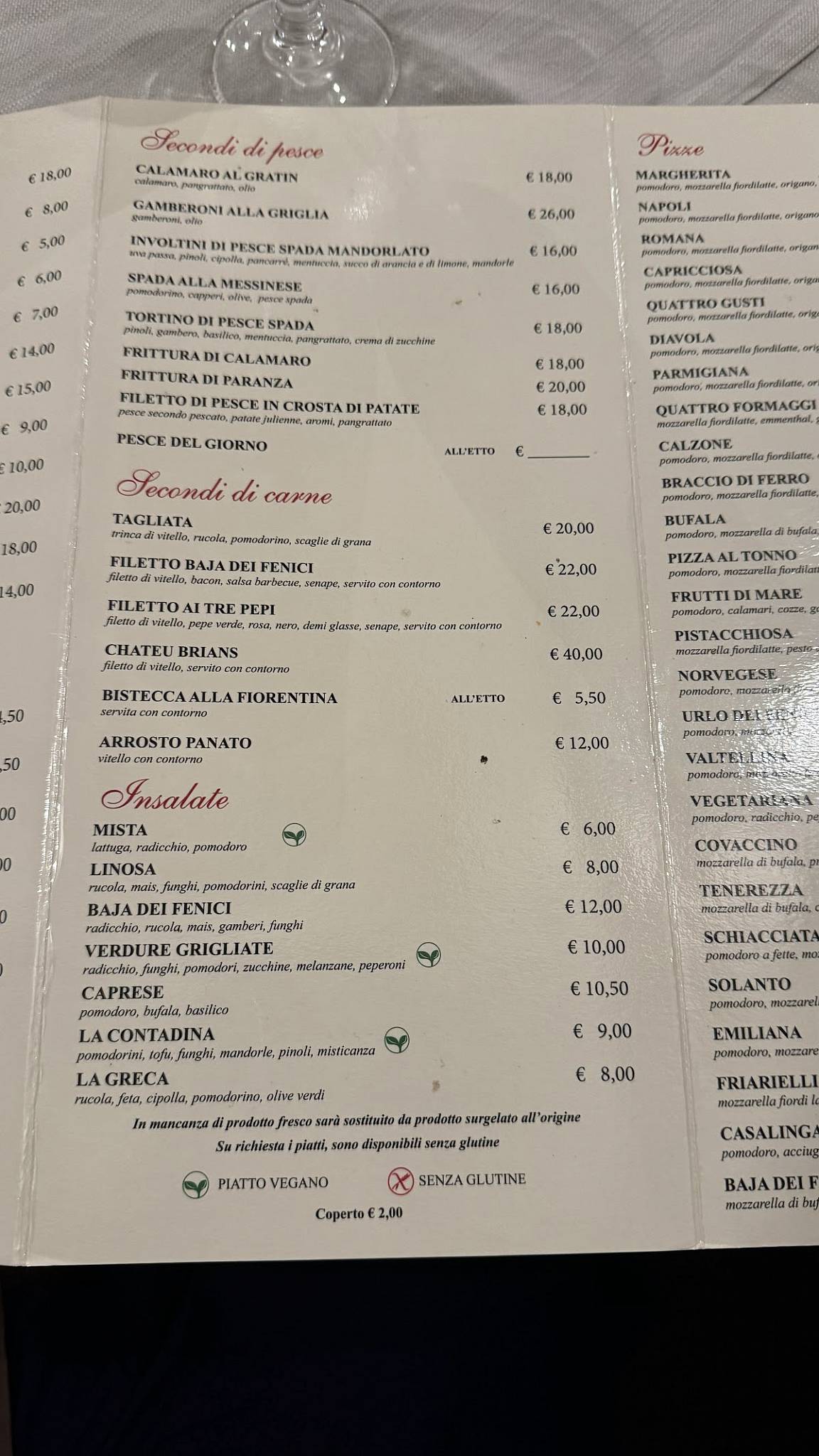 Menu di Baja dei Fenici 