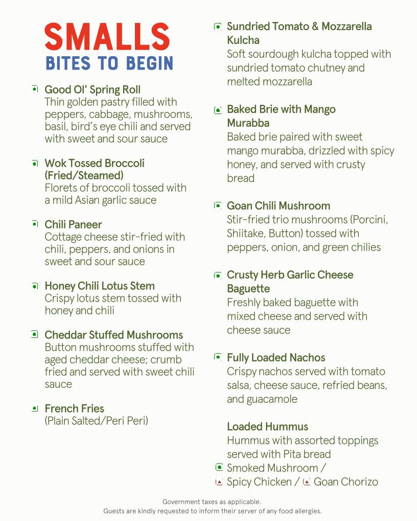 The Fisherman's Wharf Panjim menu