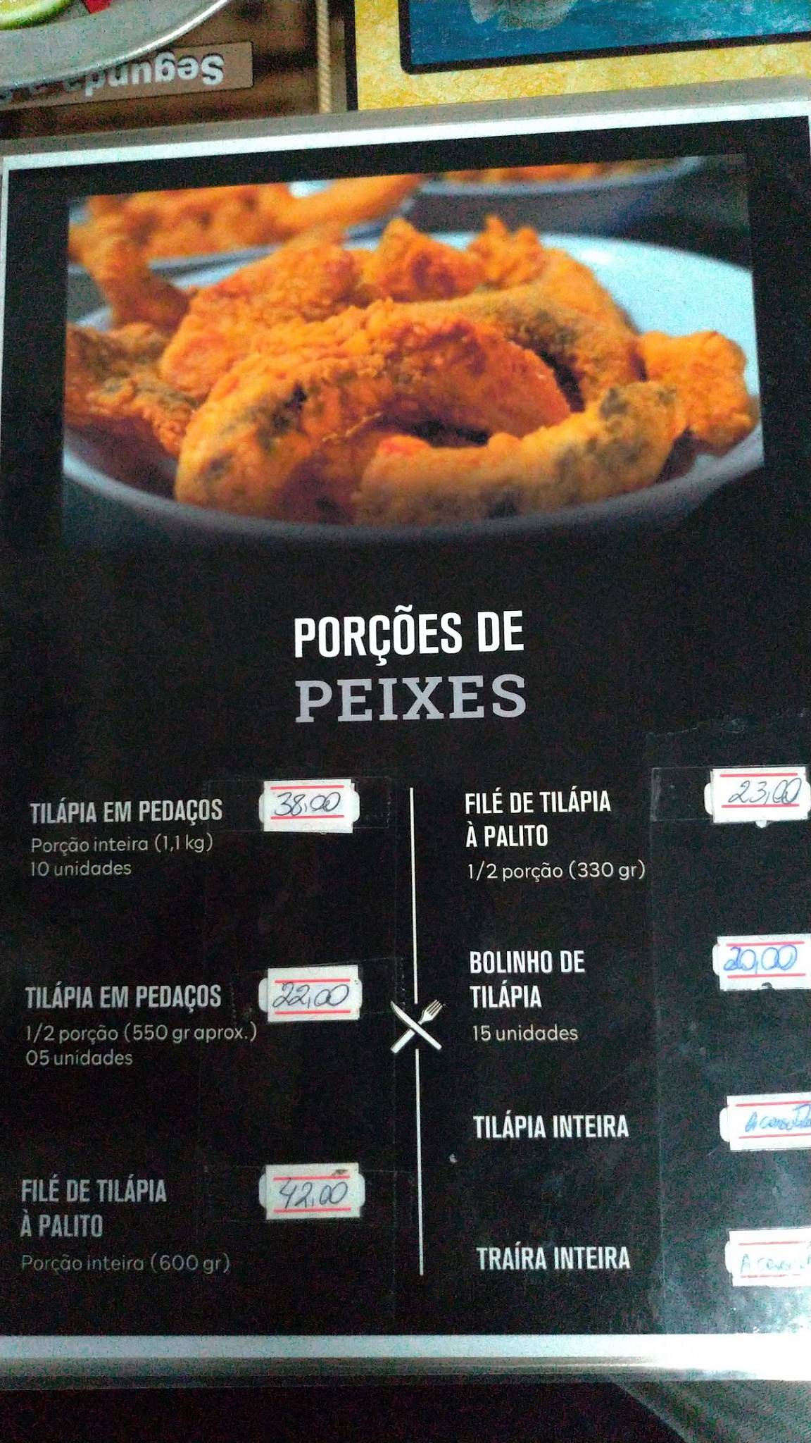 Bar Do Peixe.. cardápio