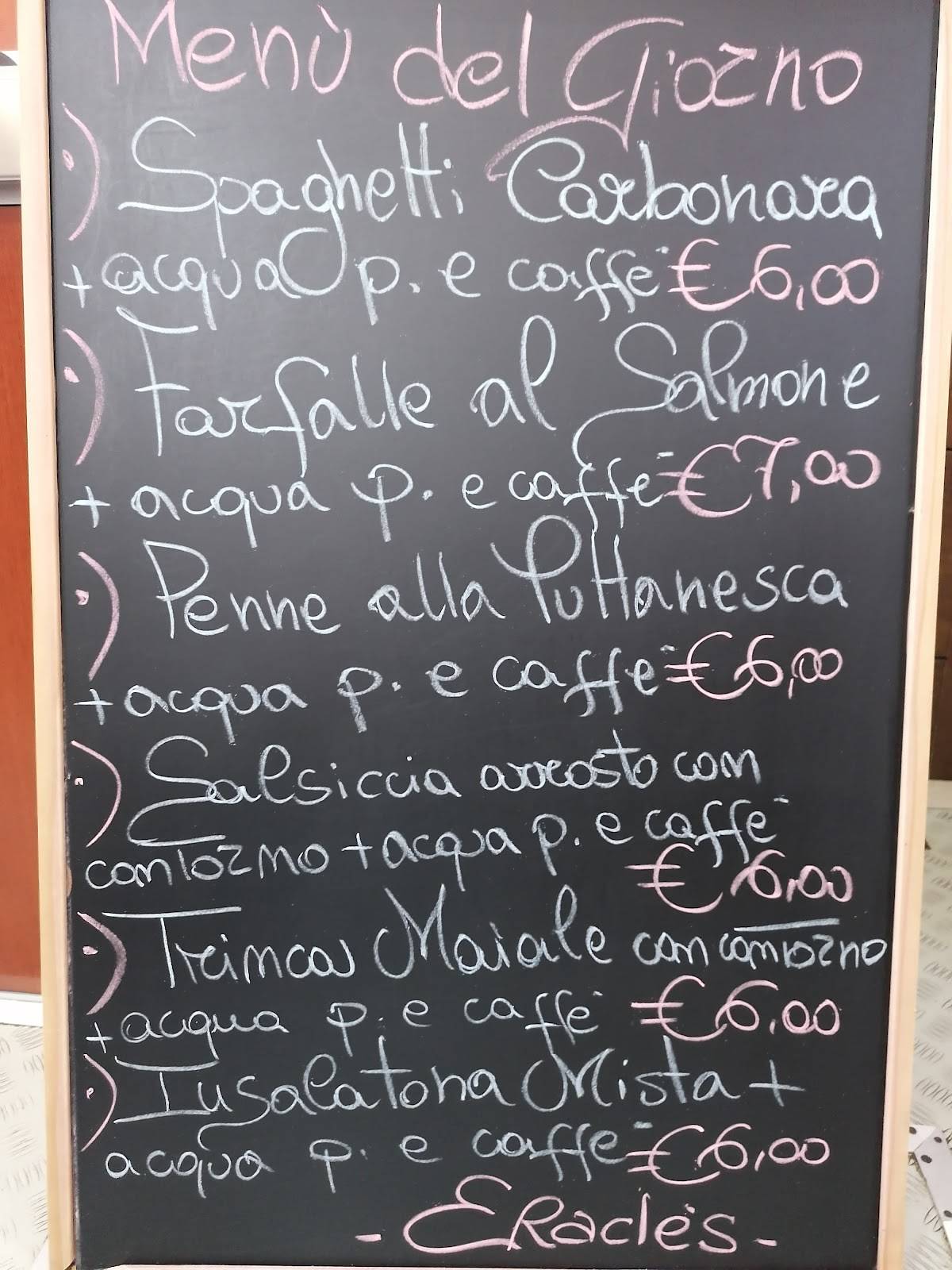 Menu di Bar Eracles 