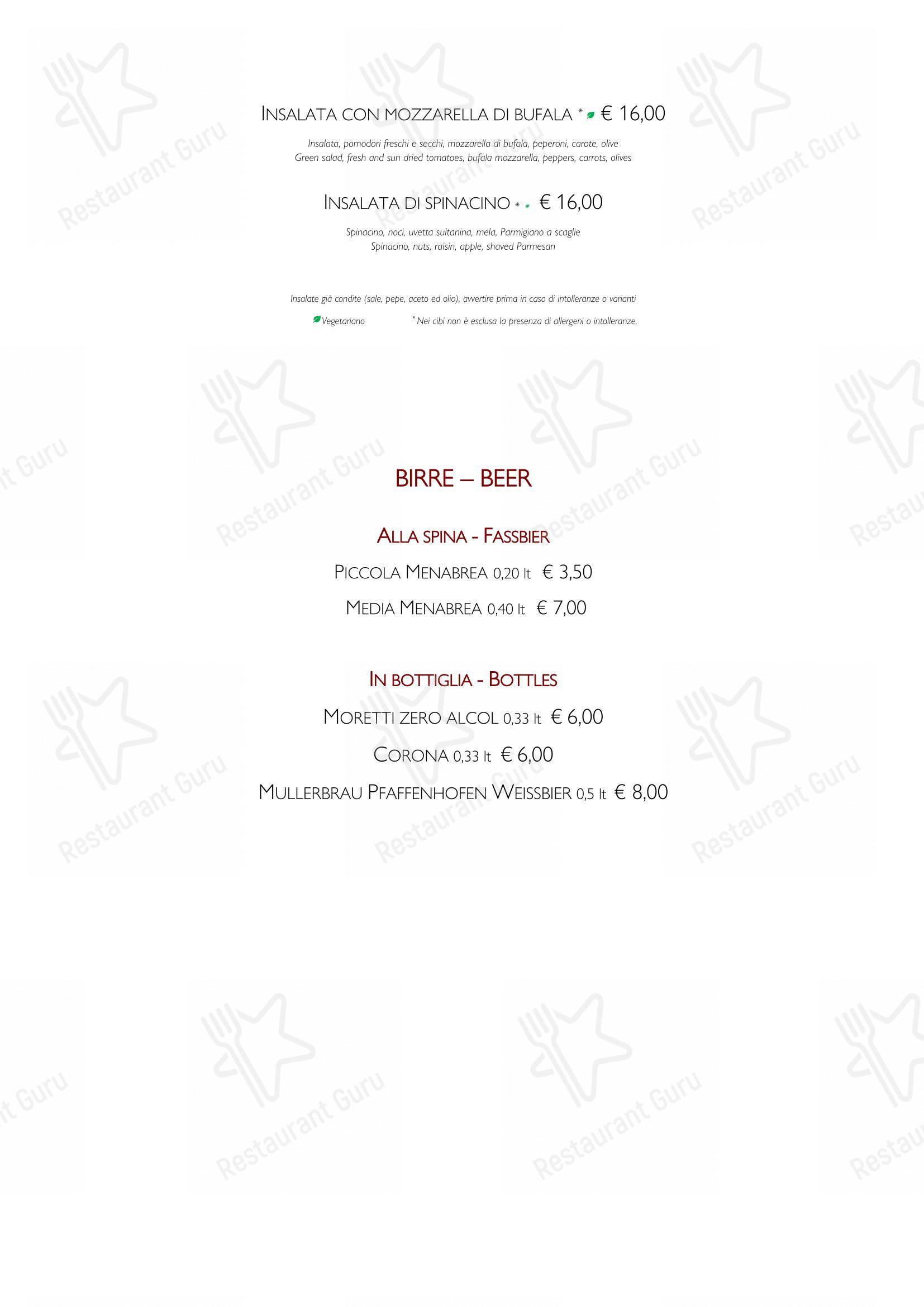 Menu di Bar Italia 1920 - Salò - Menu