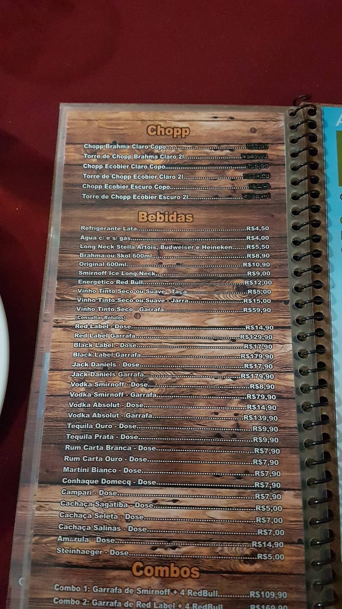 Bar Red Black - Beer and Food cardápio