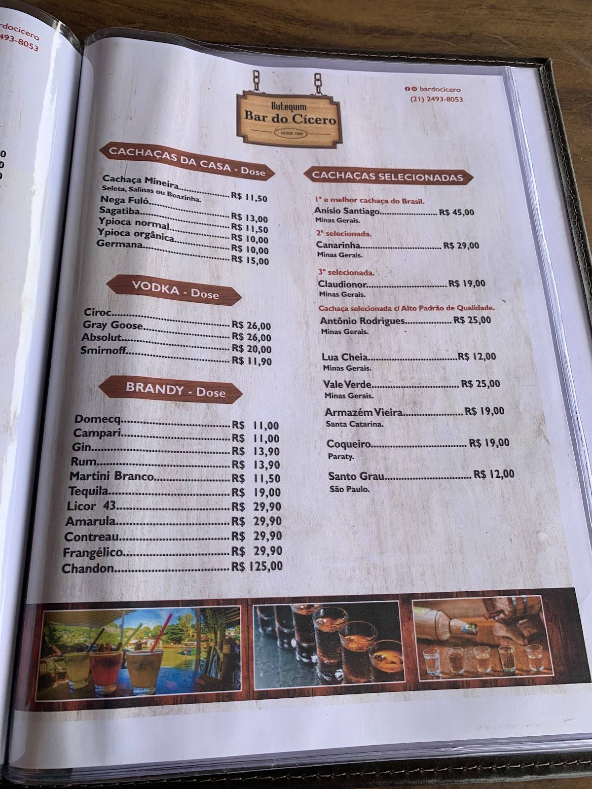 Bar Do Cícero cardápio