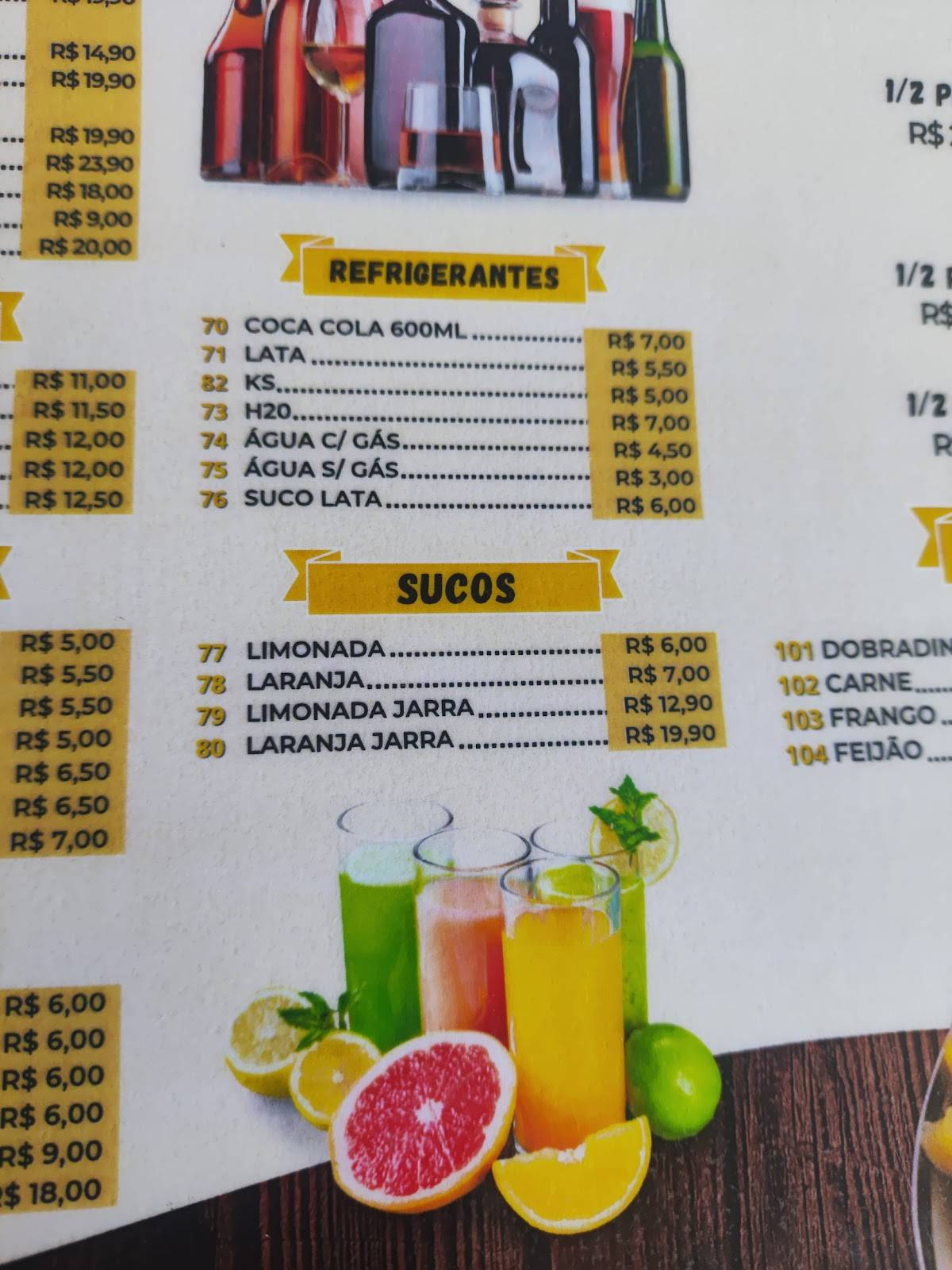 Bar do Galego cardápio