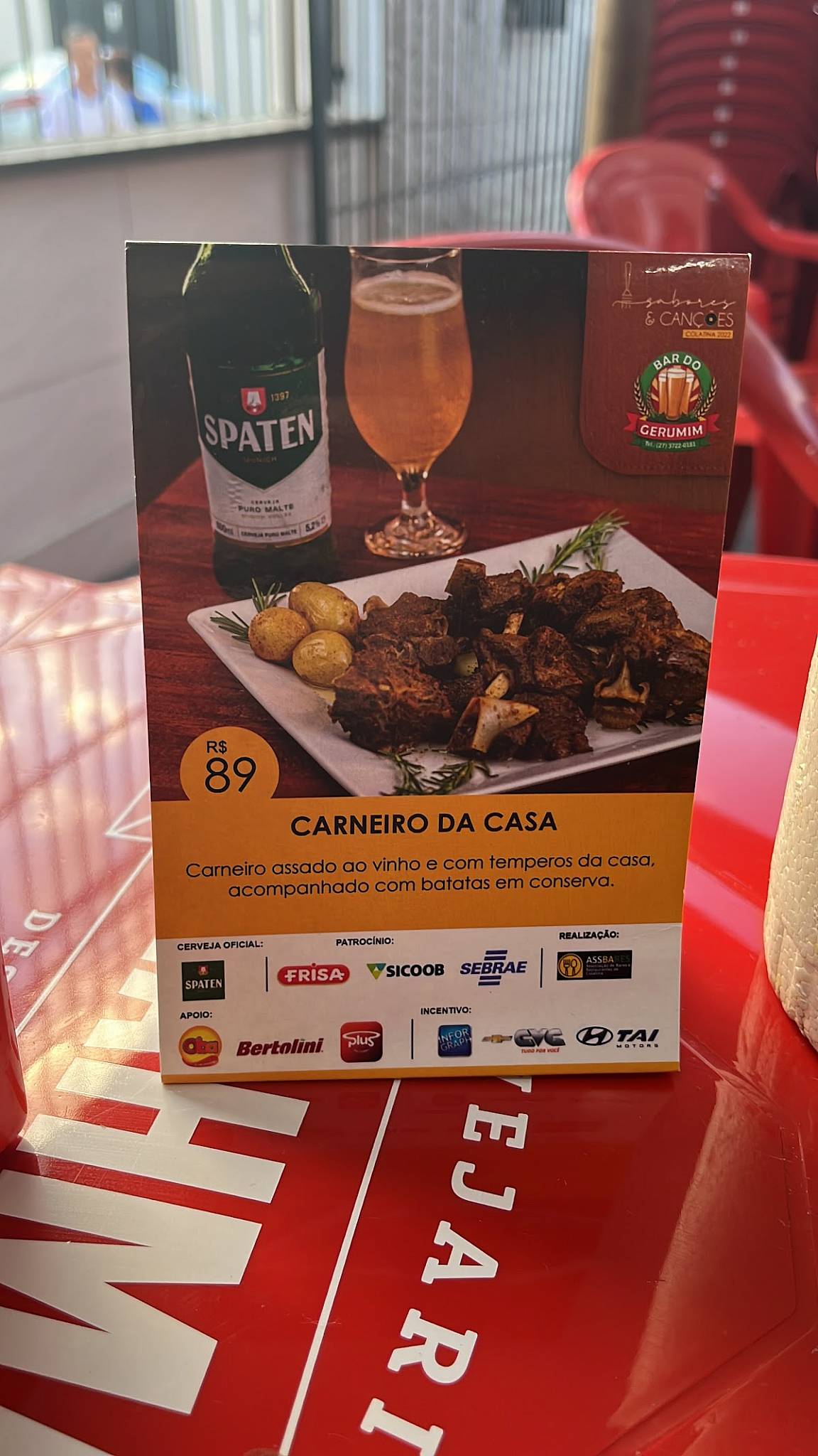 Bar do Gerumim cardápio