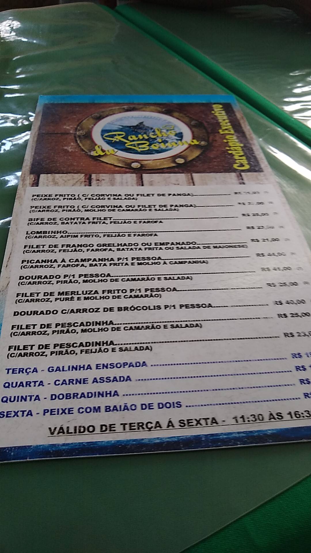 Bar e Restaurante Rancho da Boiúna / Rancho do Peixe cardápio
