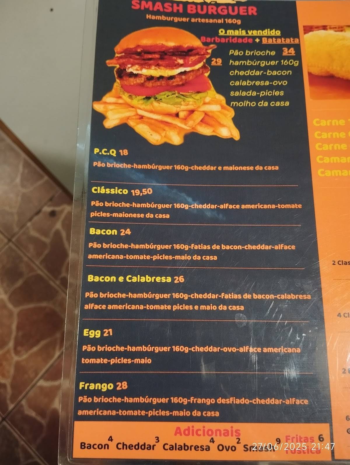 Barbaridades cardápio