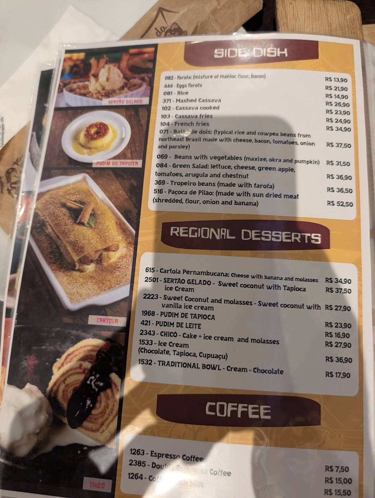 Barraca da Chiquita Copacabana Restaurante Comida Nordestina RJ cardápio