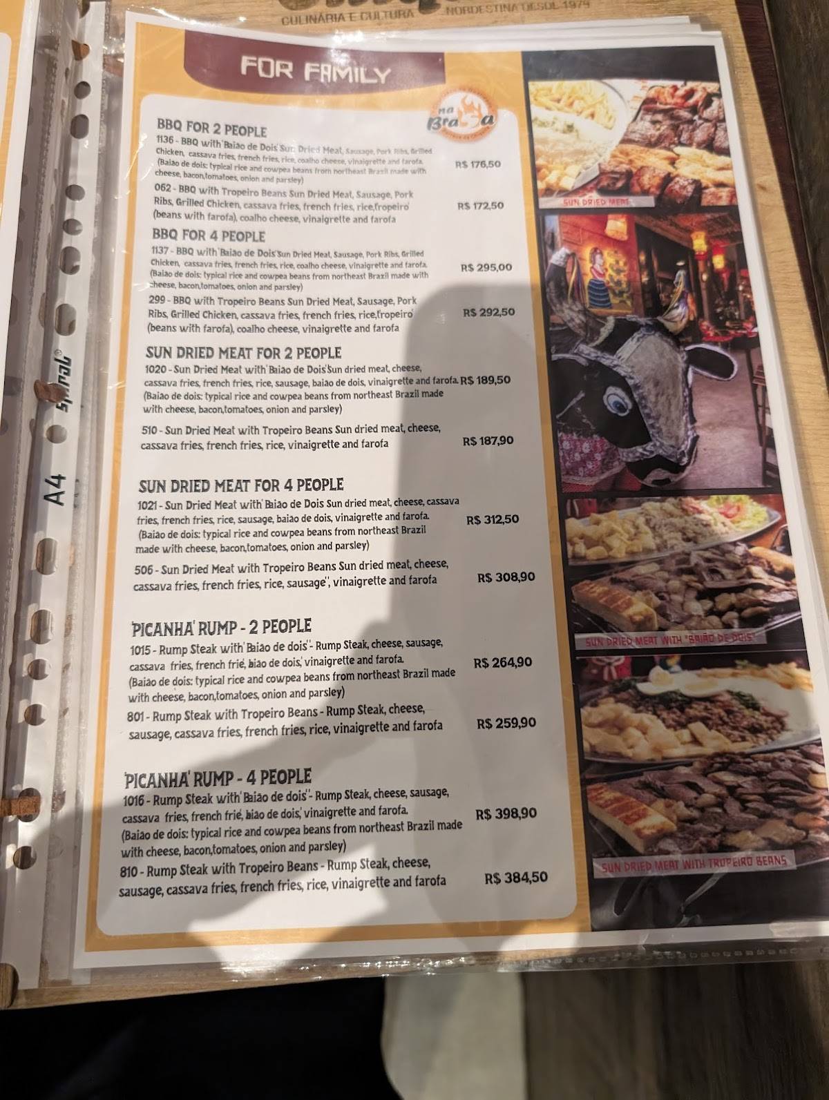 Barraca da Chiquita Copacabana Restaurante Comida Nordestina RJ cardápio