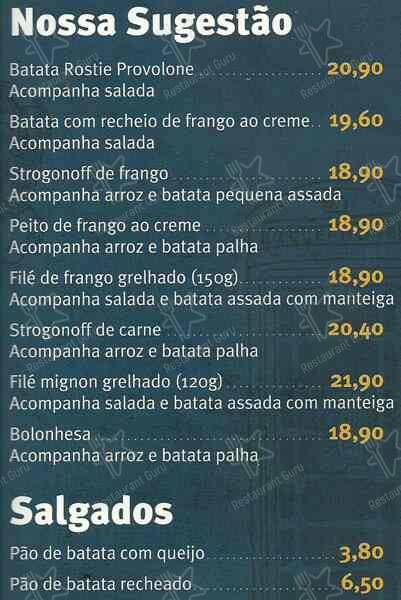Restaurante Batata Inglesa - Norte Shopping cardápio