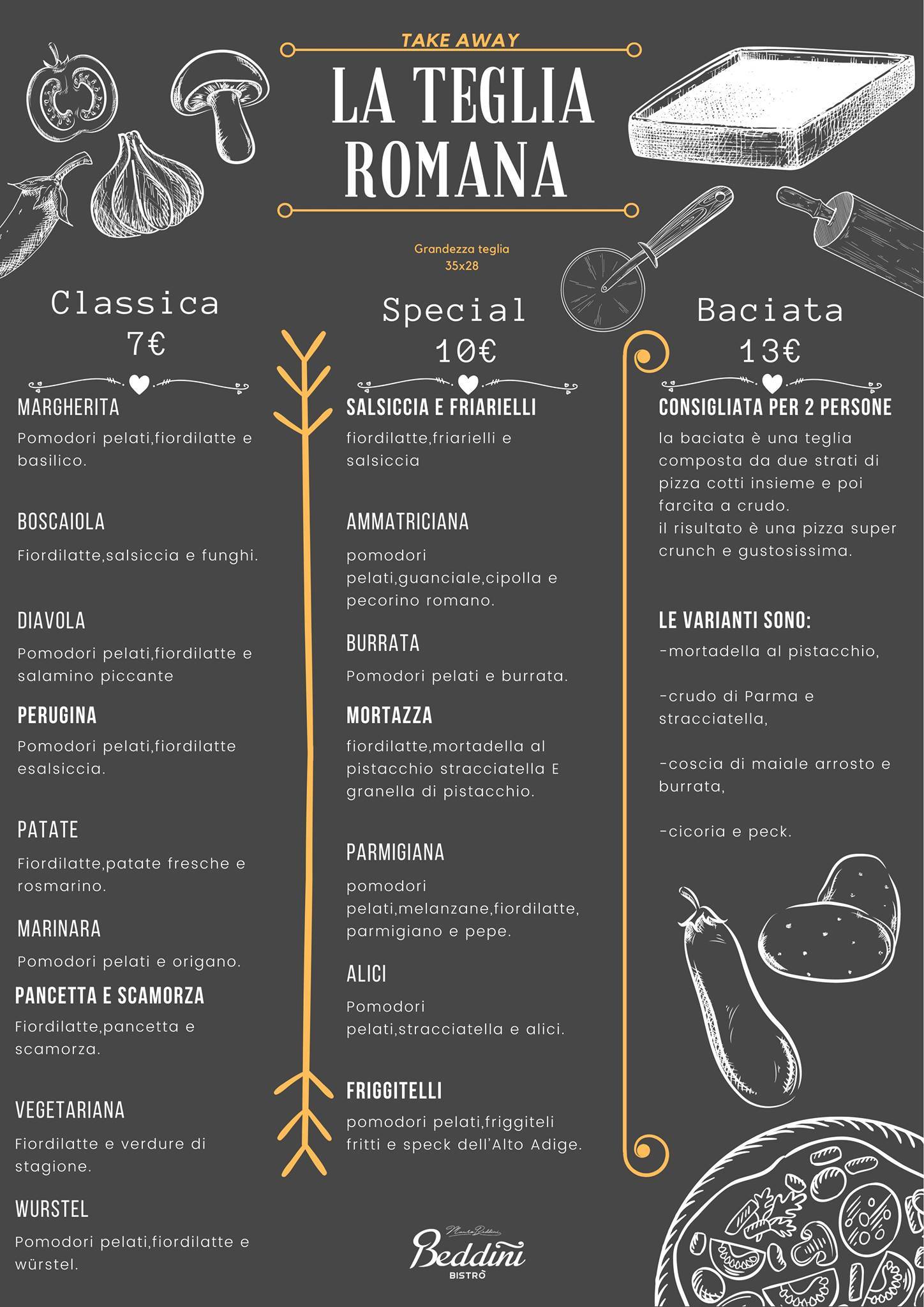 Menu di Beddini Bistrot Pasticceria 