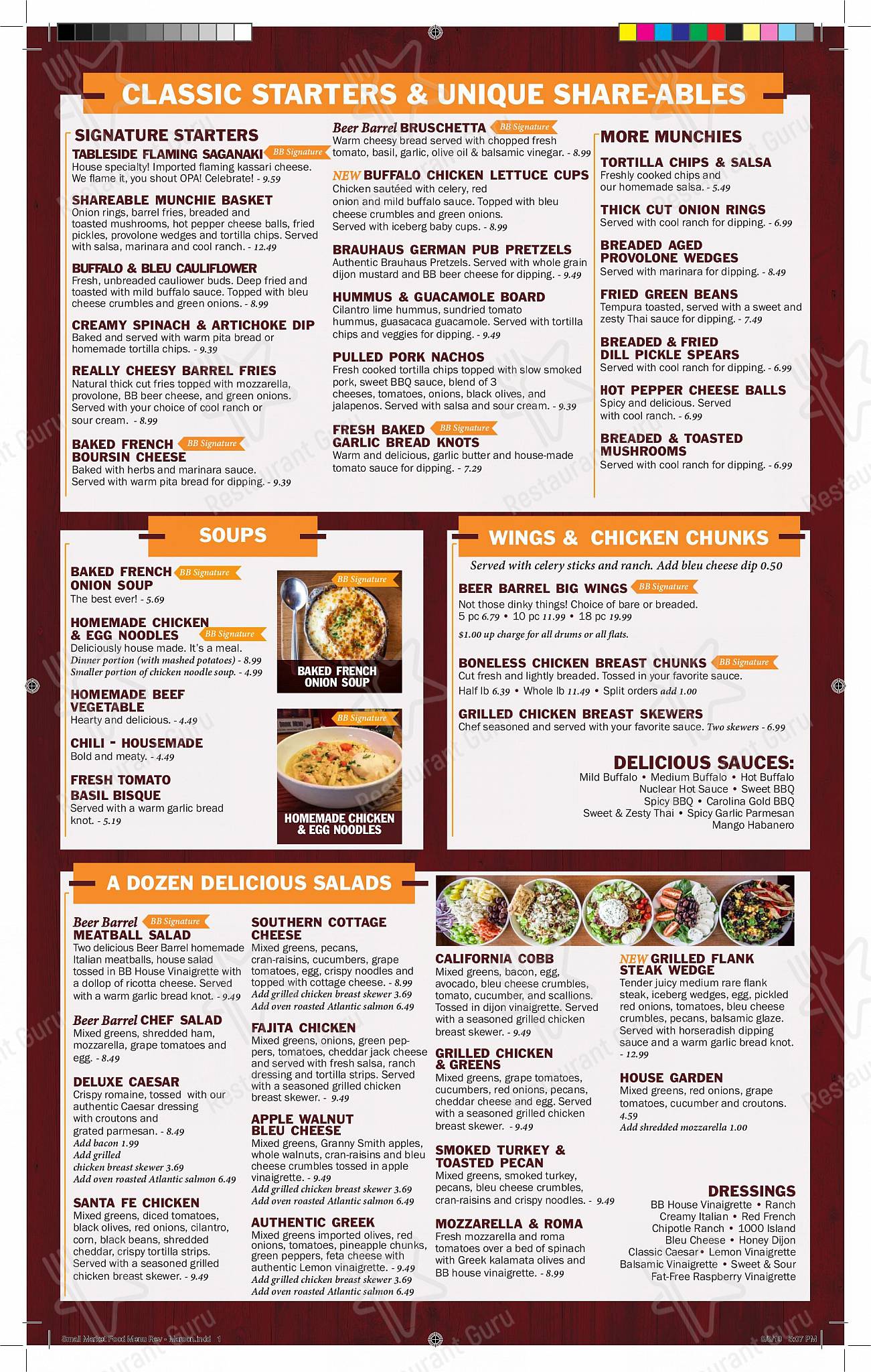 Menu at Beer Barrel Pizza & Grill, Lima, S Dixie Hwy