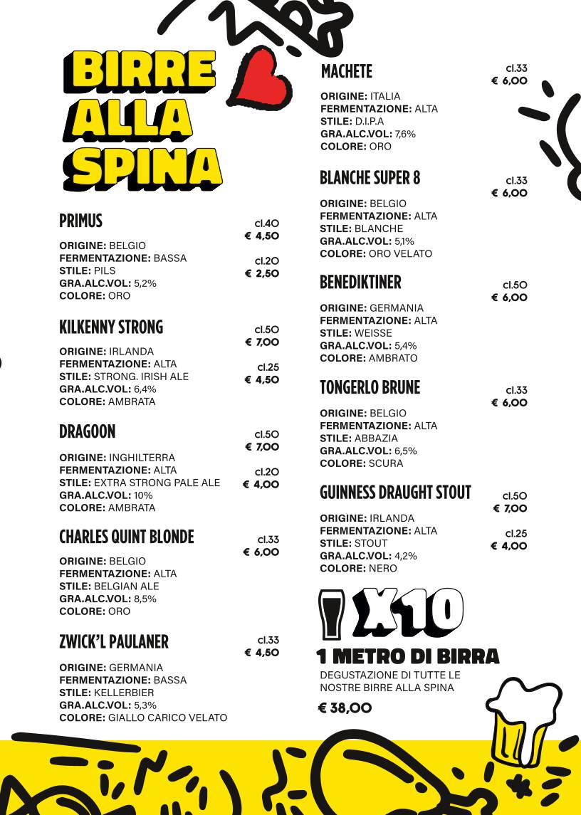 Menu di Beer Condicio 