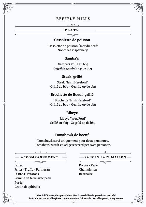 Menu de Beffelyhills