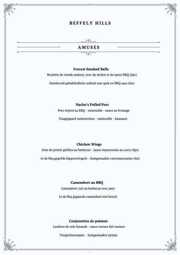 Menu de Beffelyhills