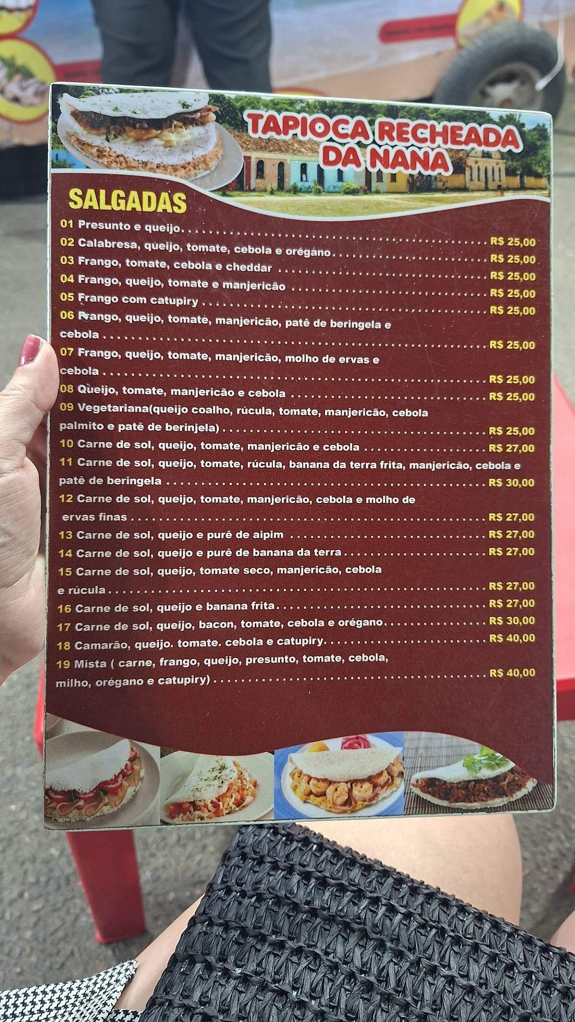 Beiju e Tapioca Recheada da Nana cardápio