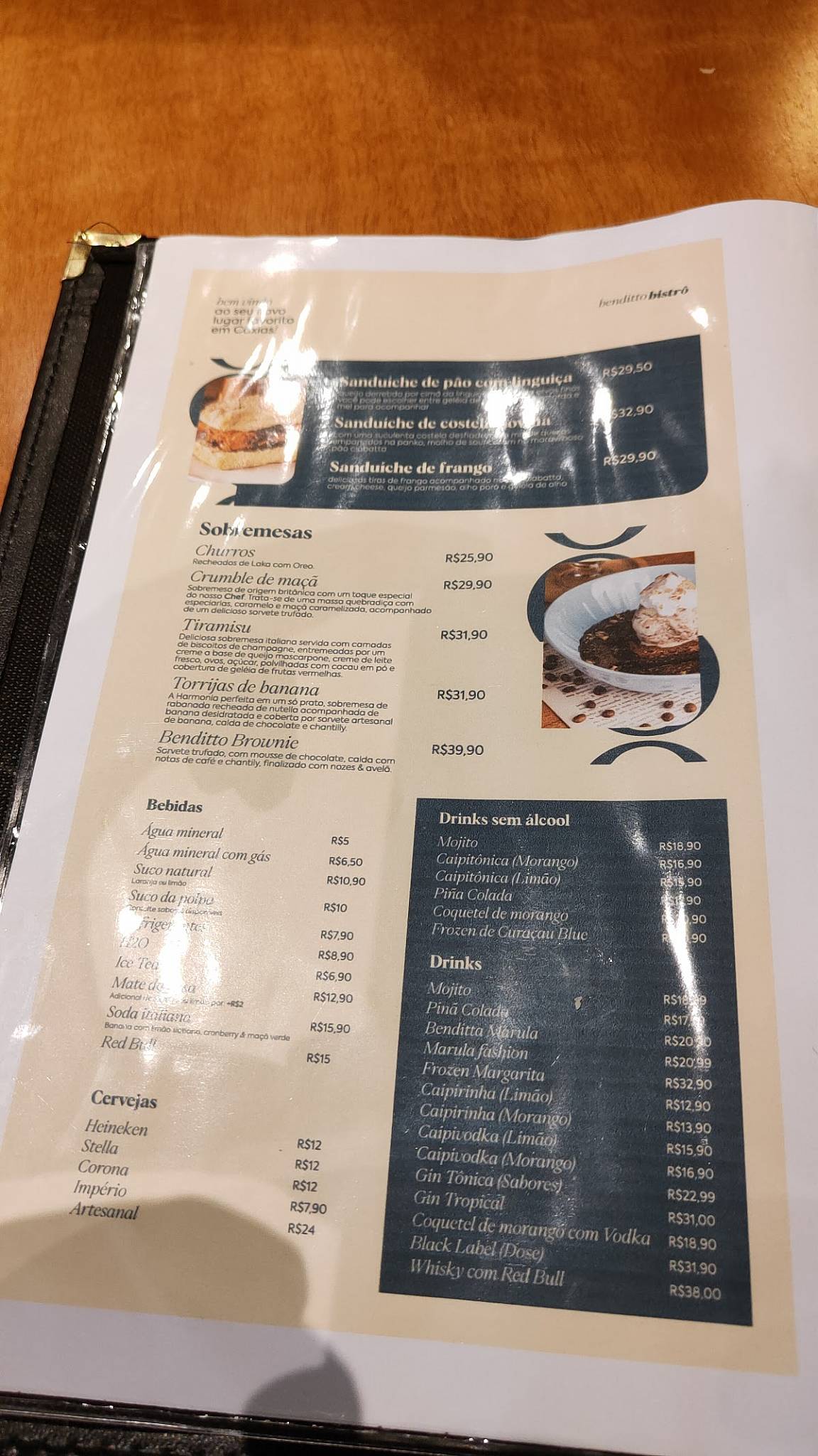 Benditto Bistrô cardápio
