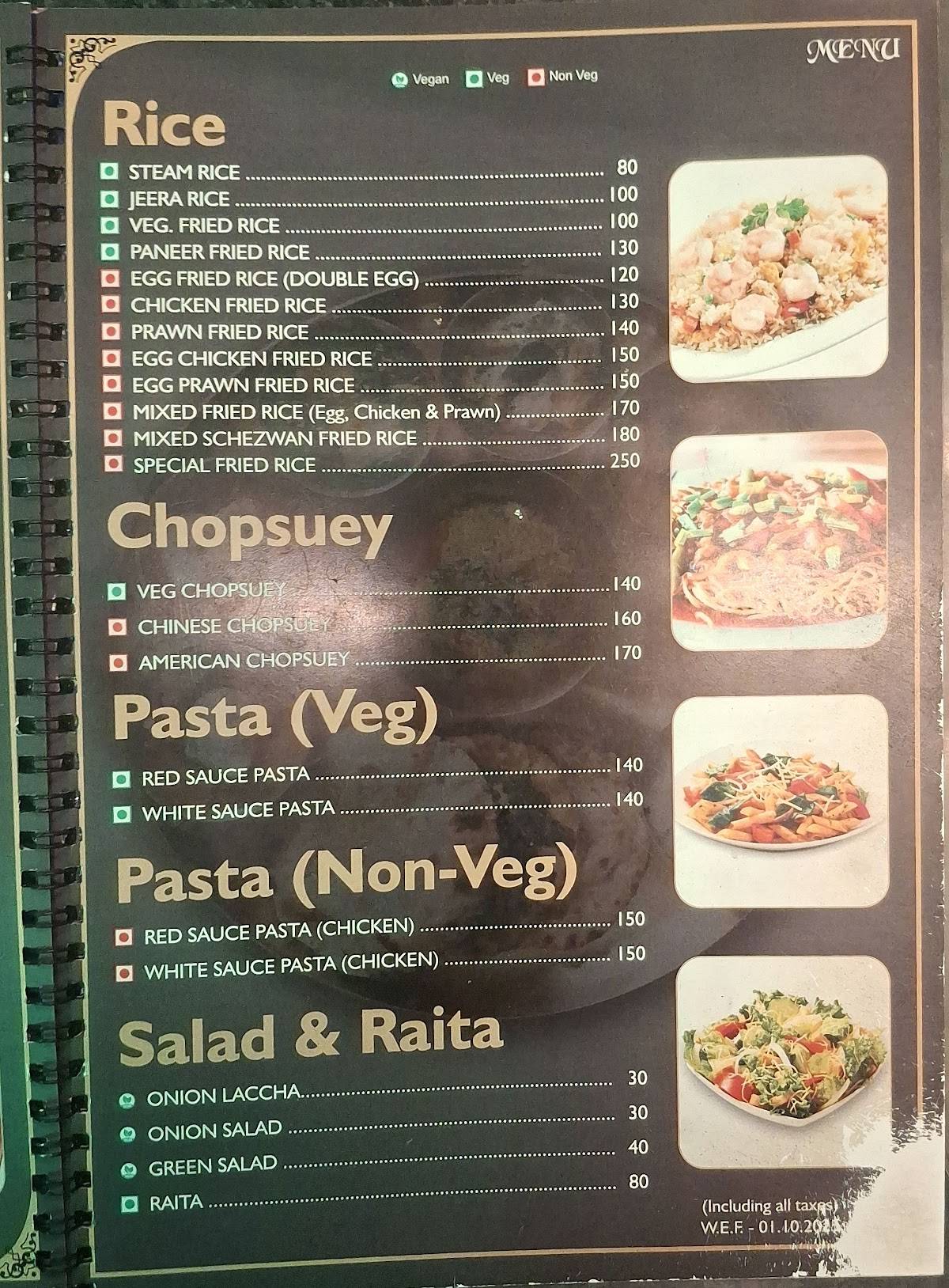 Benfish Garden Cafe menu