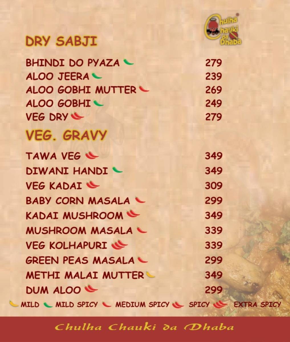 Chulha Chauki Da Dhaba AECS Layout menu