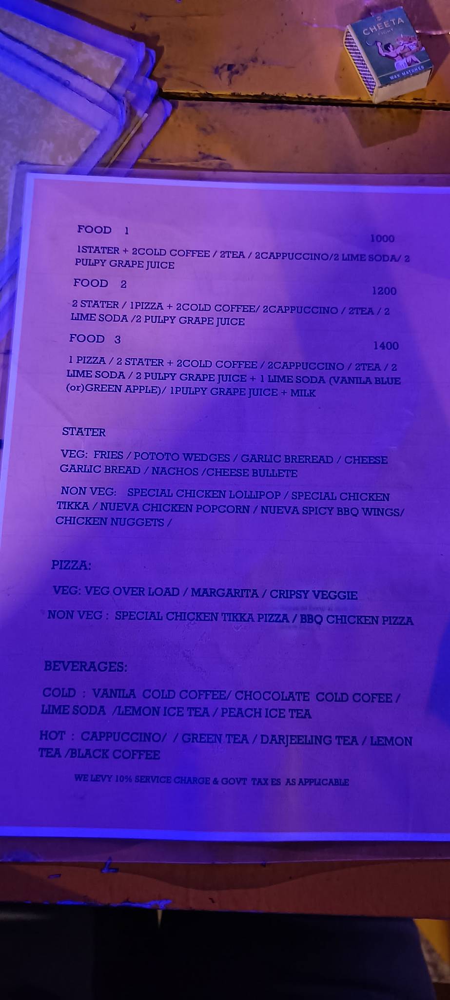 Nueva Premium Cafe menu
