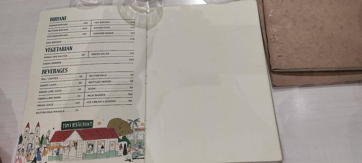 Tom's menu