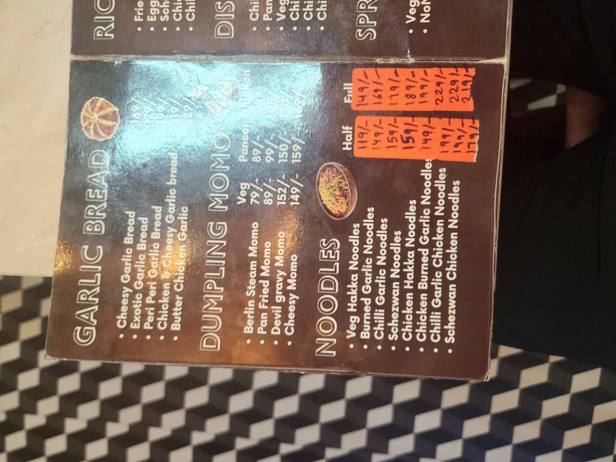 Berlin cafe menu
