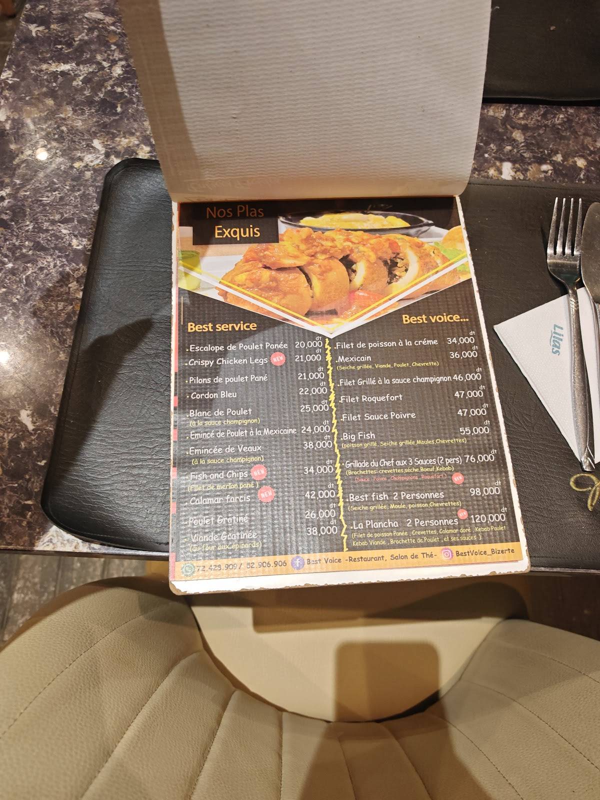 Menu de Best Voice