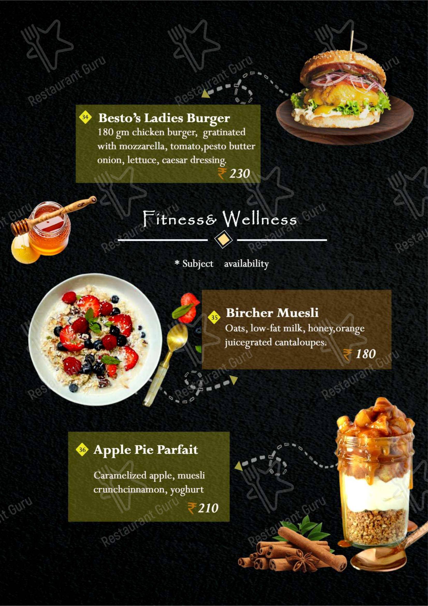 Ночное меню for the Besto Bakes Cakes Cafe cafe