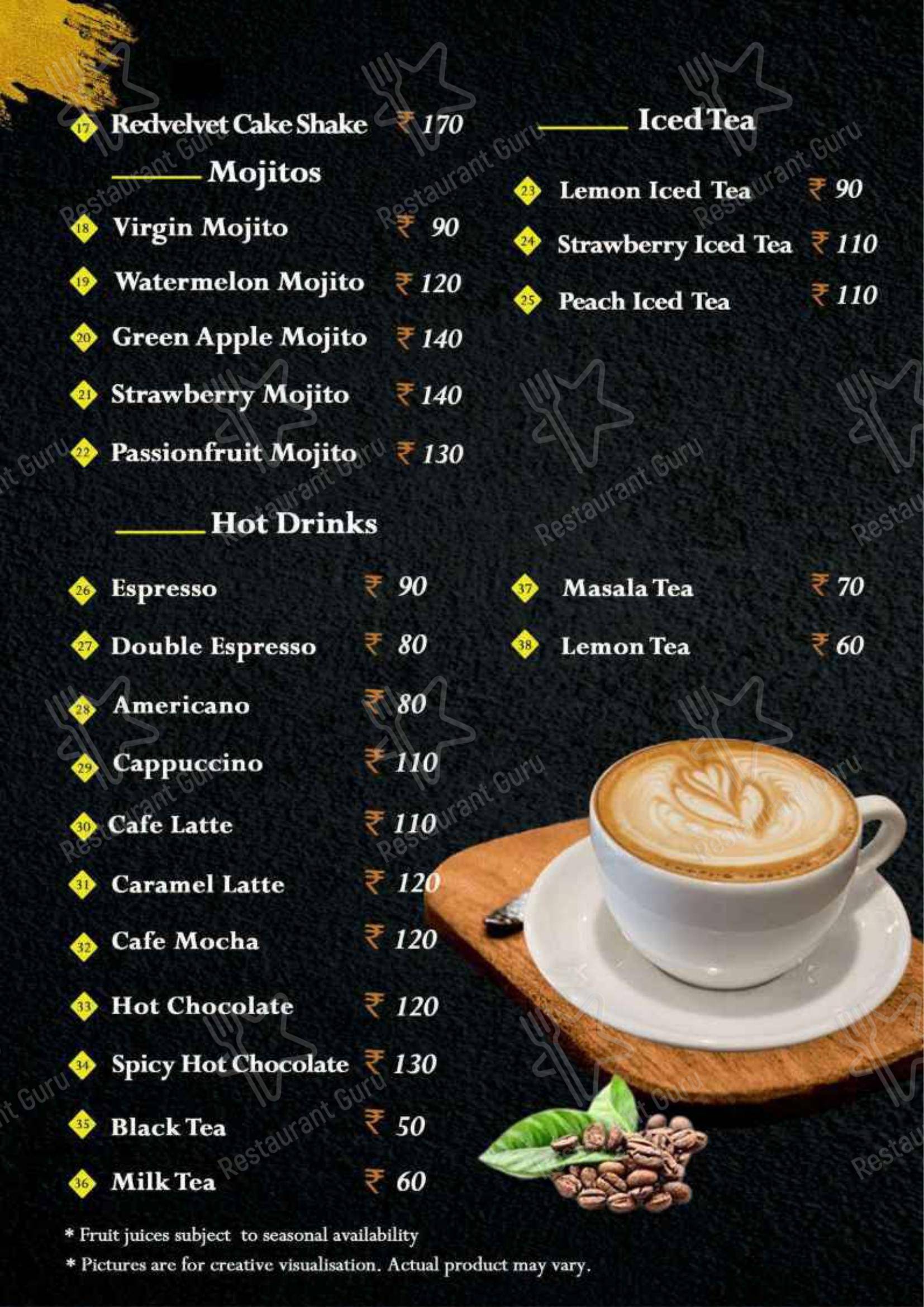 Коктейльная карта for Besto Bakes Cakes Cafe in Kozhikode