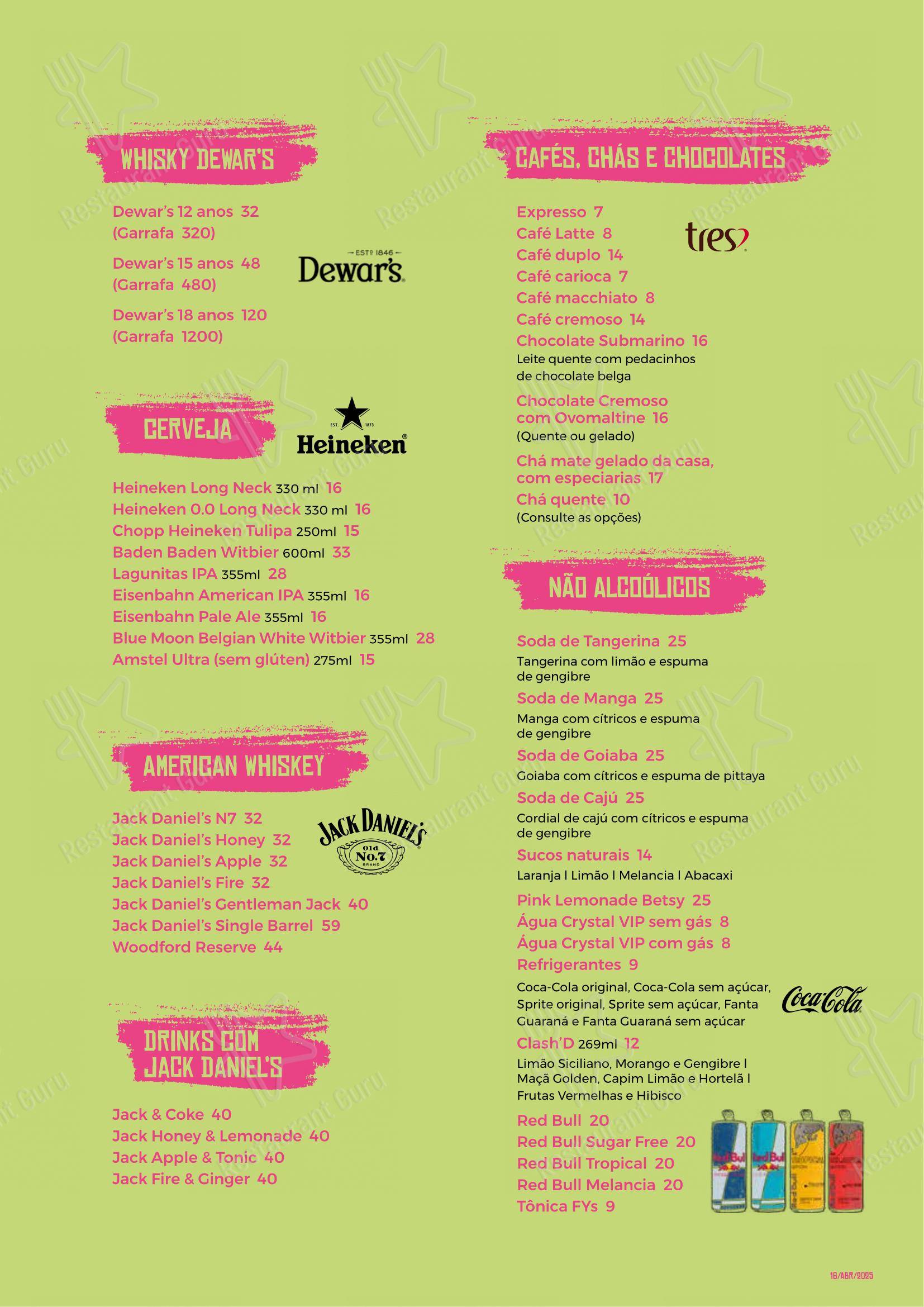 Menu para Mundo de Betsy em São Paulo