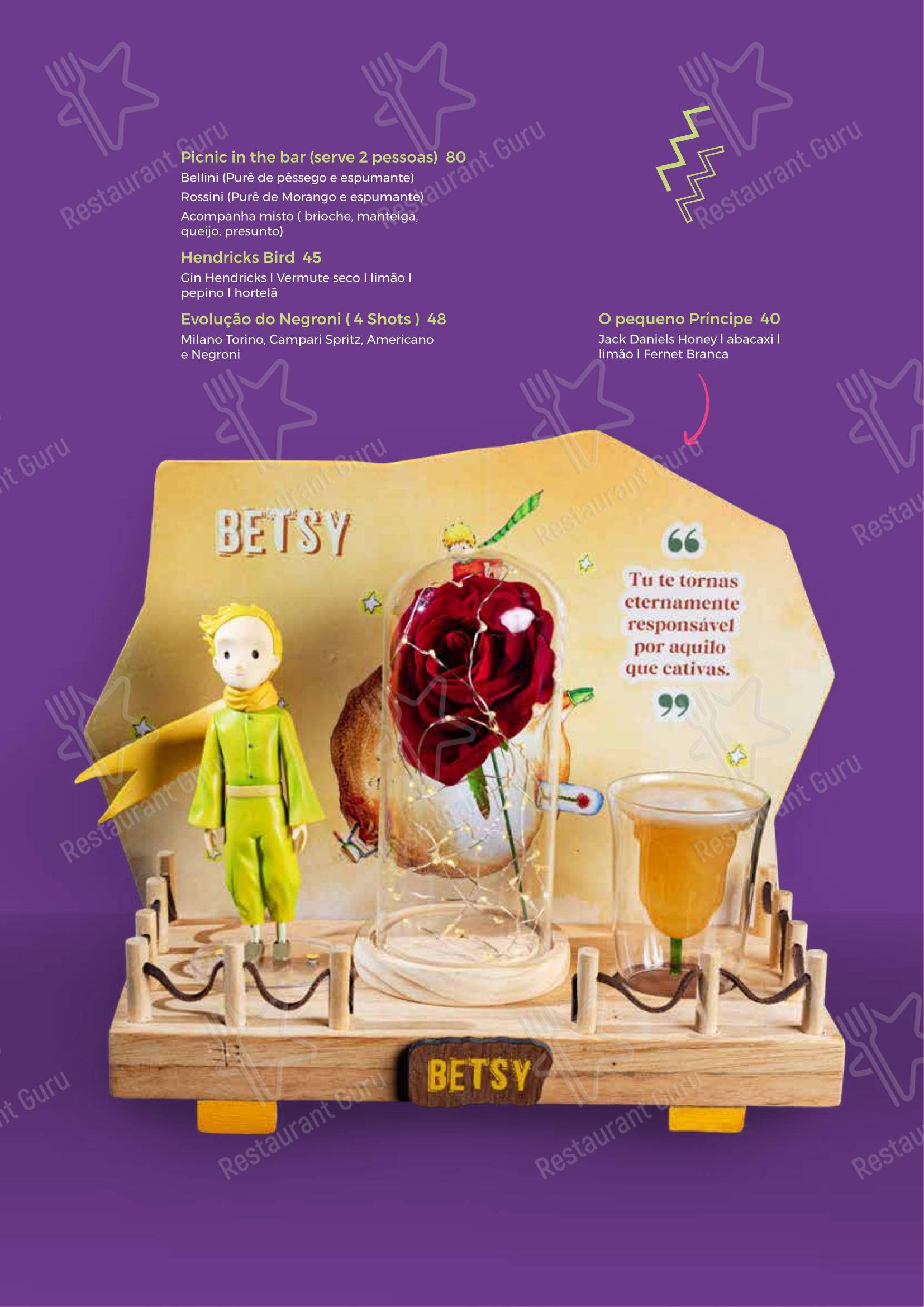 Menu para Mundo de Betsy em São Paulo