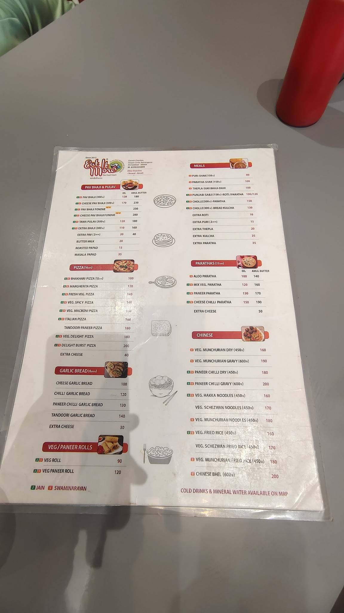 Bhookh Lagi Hai? menu