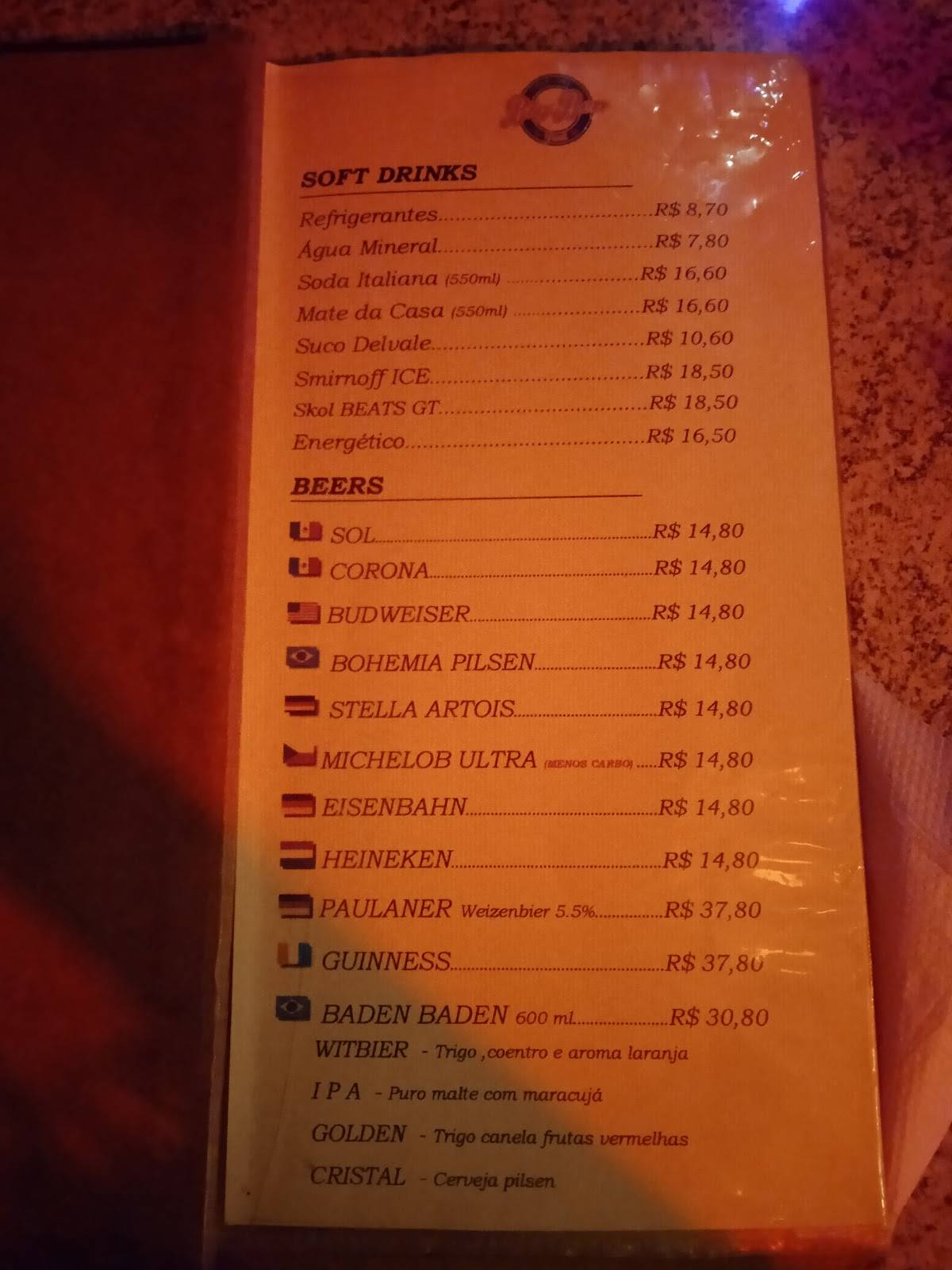 Big Ben Pub cardápio