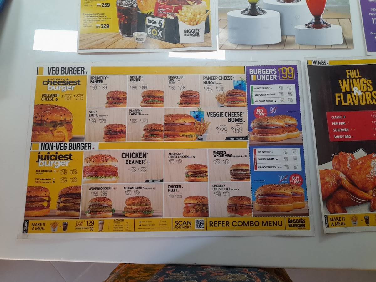 Biggies Burger: Balasore menu
