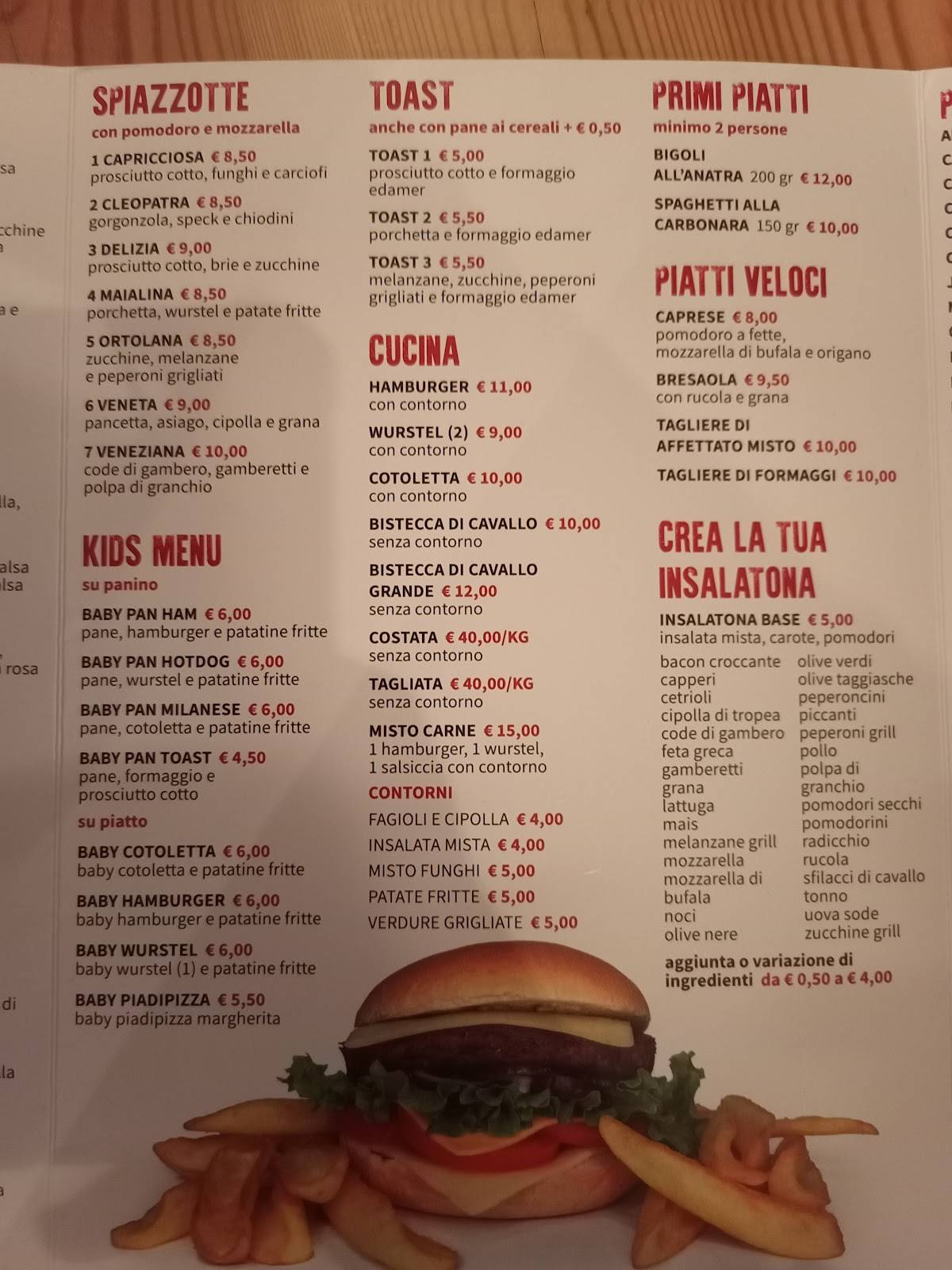 Menu di Birreria e Ristorante STATALE53 FOOD & BEER 