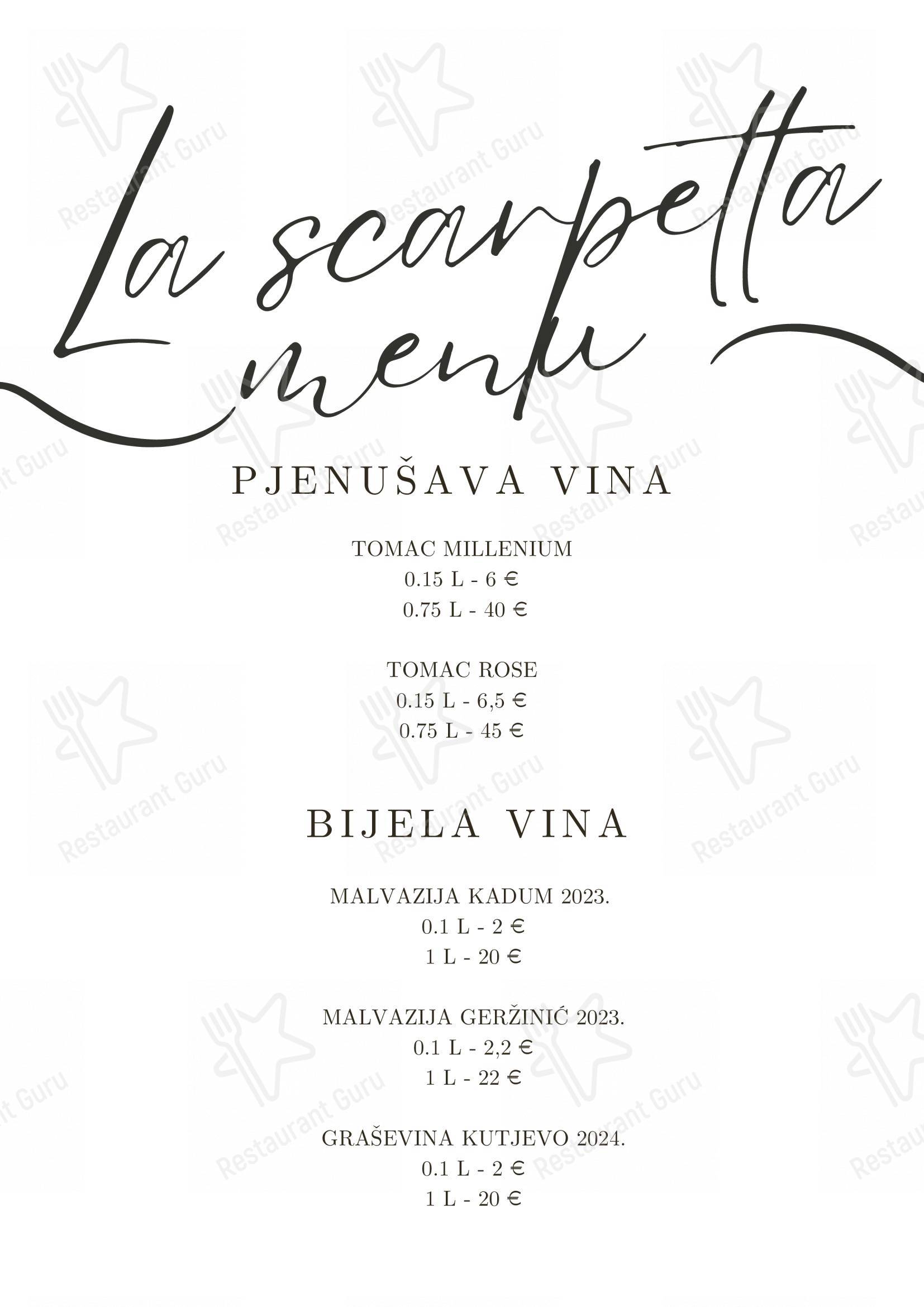 Menu per Bistro La Scarpetta ristorante