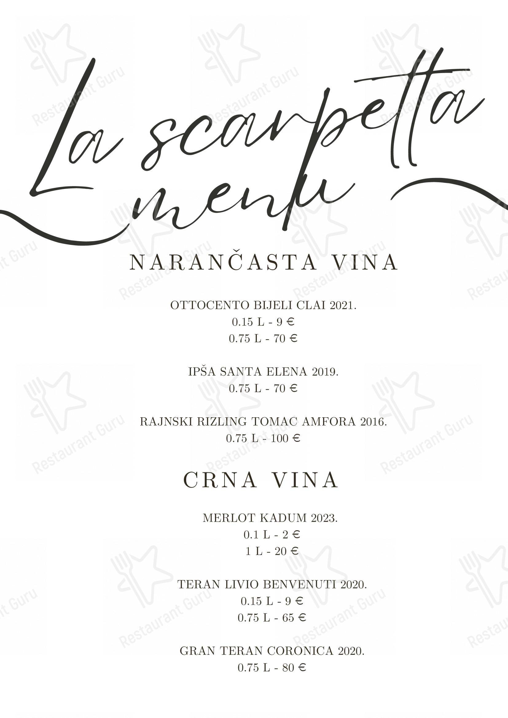 Bistro La Scarpetta in Fiume - Menu