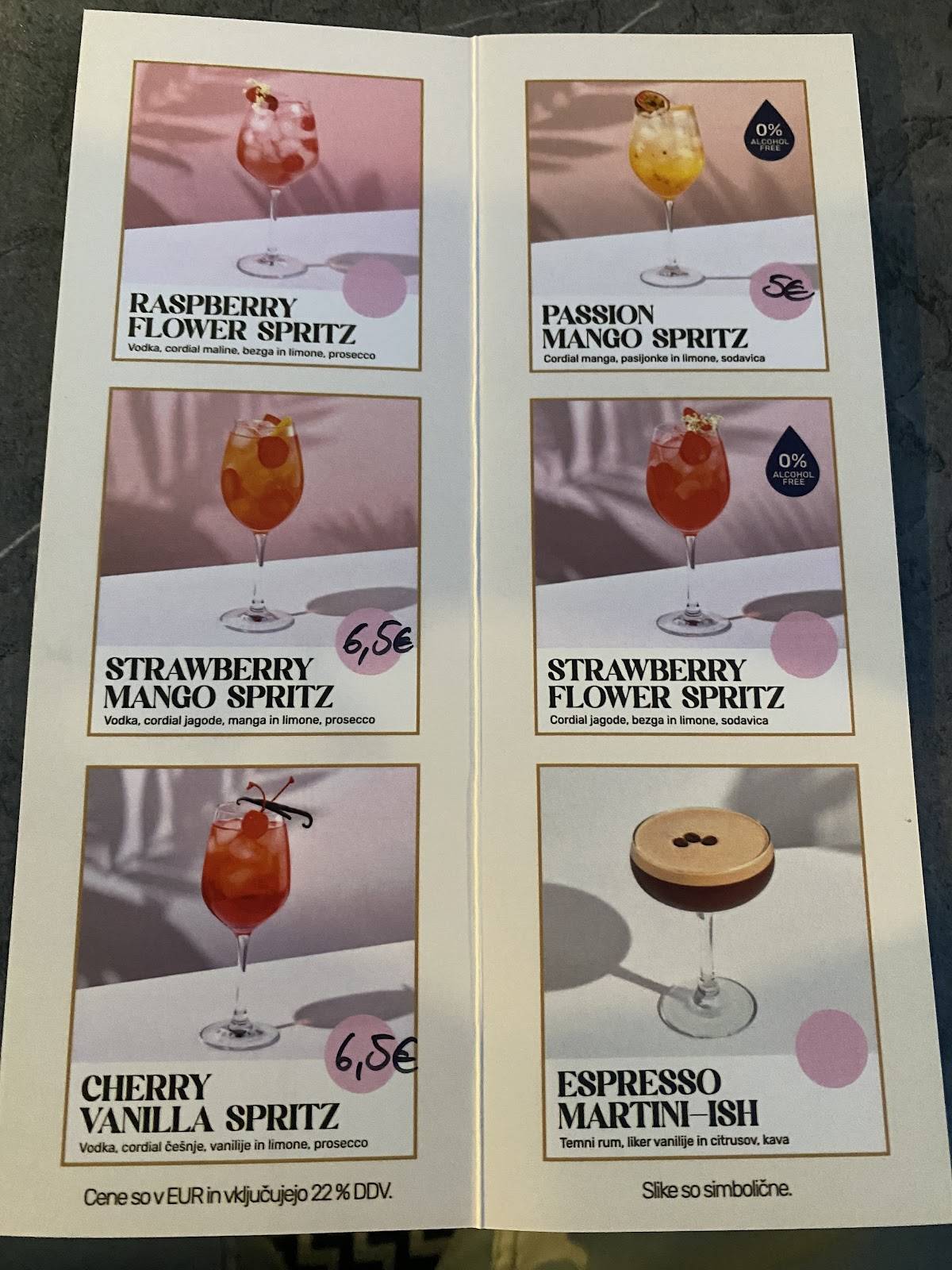 Menu di Picerija Pajca 