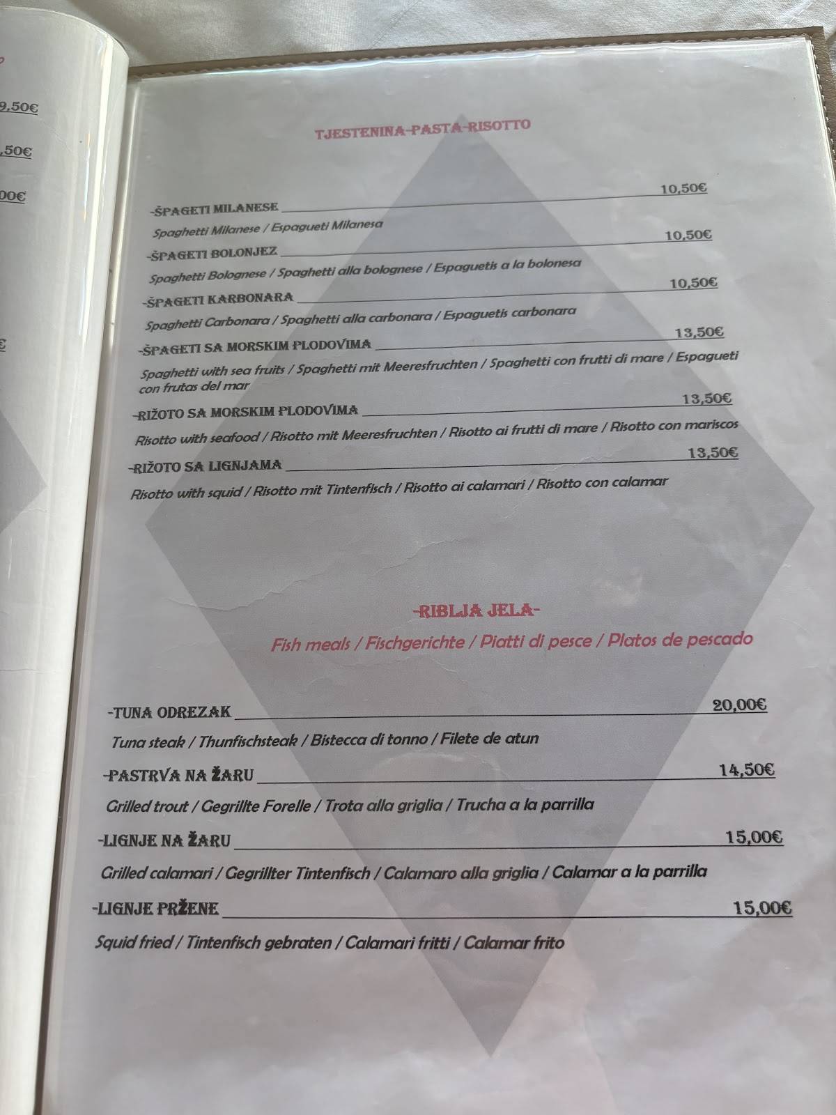 Menu di Bistro-Pizzeria L'Mat 