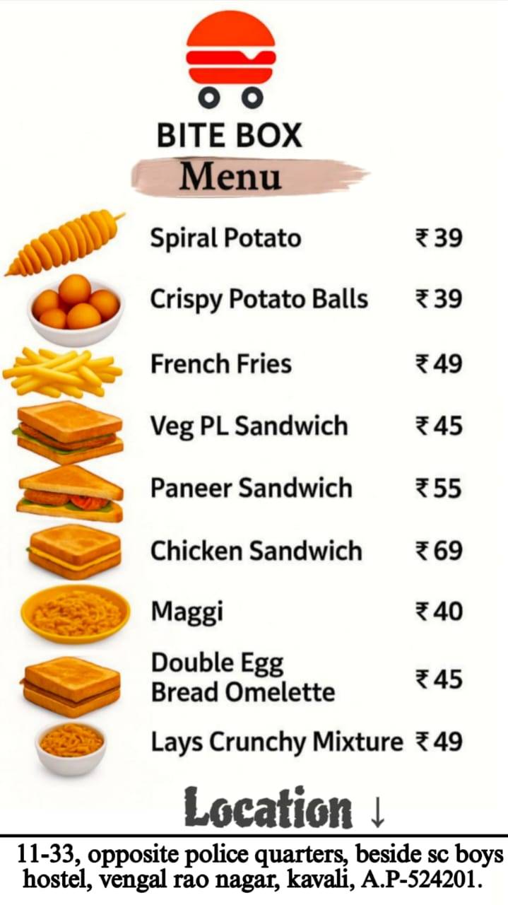 Bite Box menu