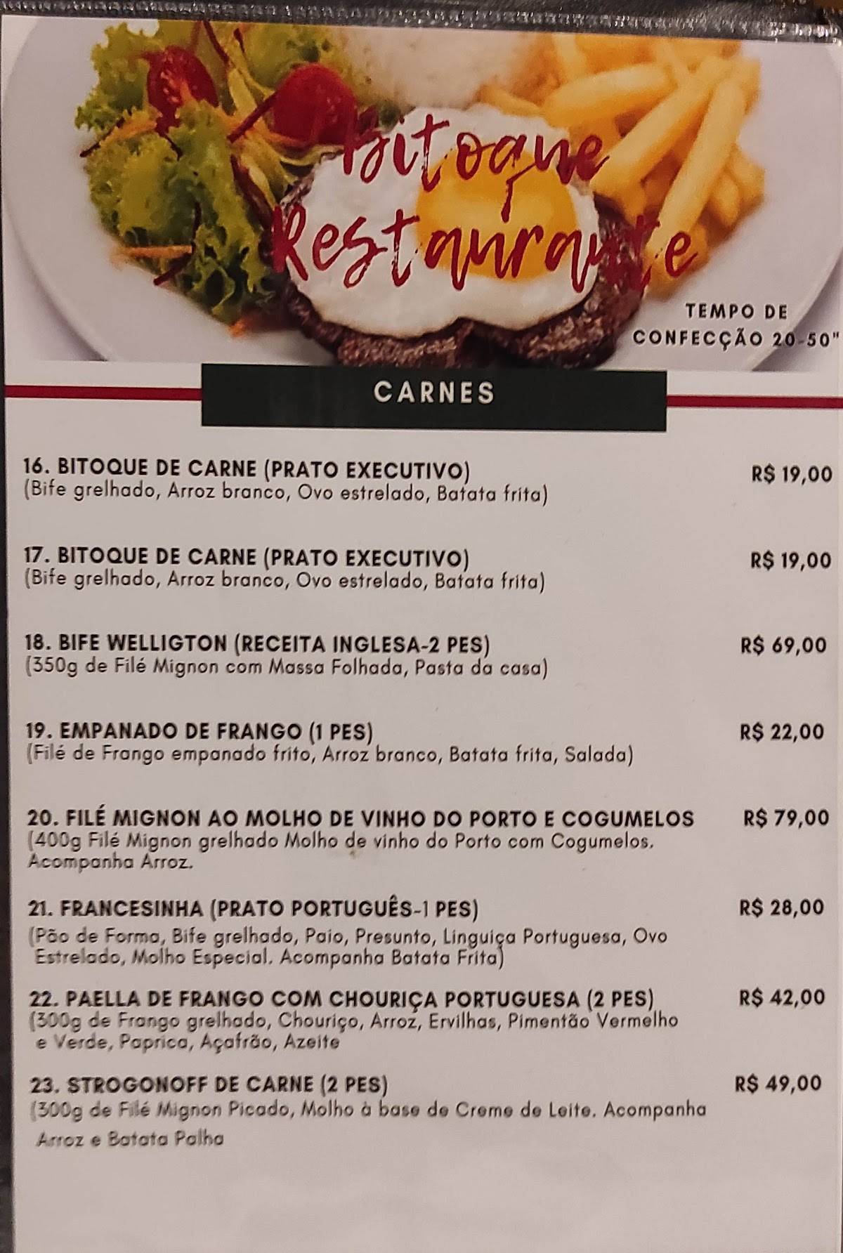 Bitoque - Restaurante Português cardápio